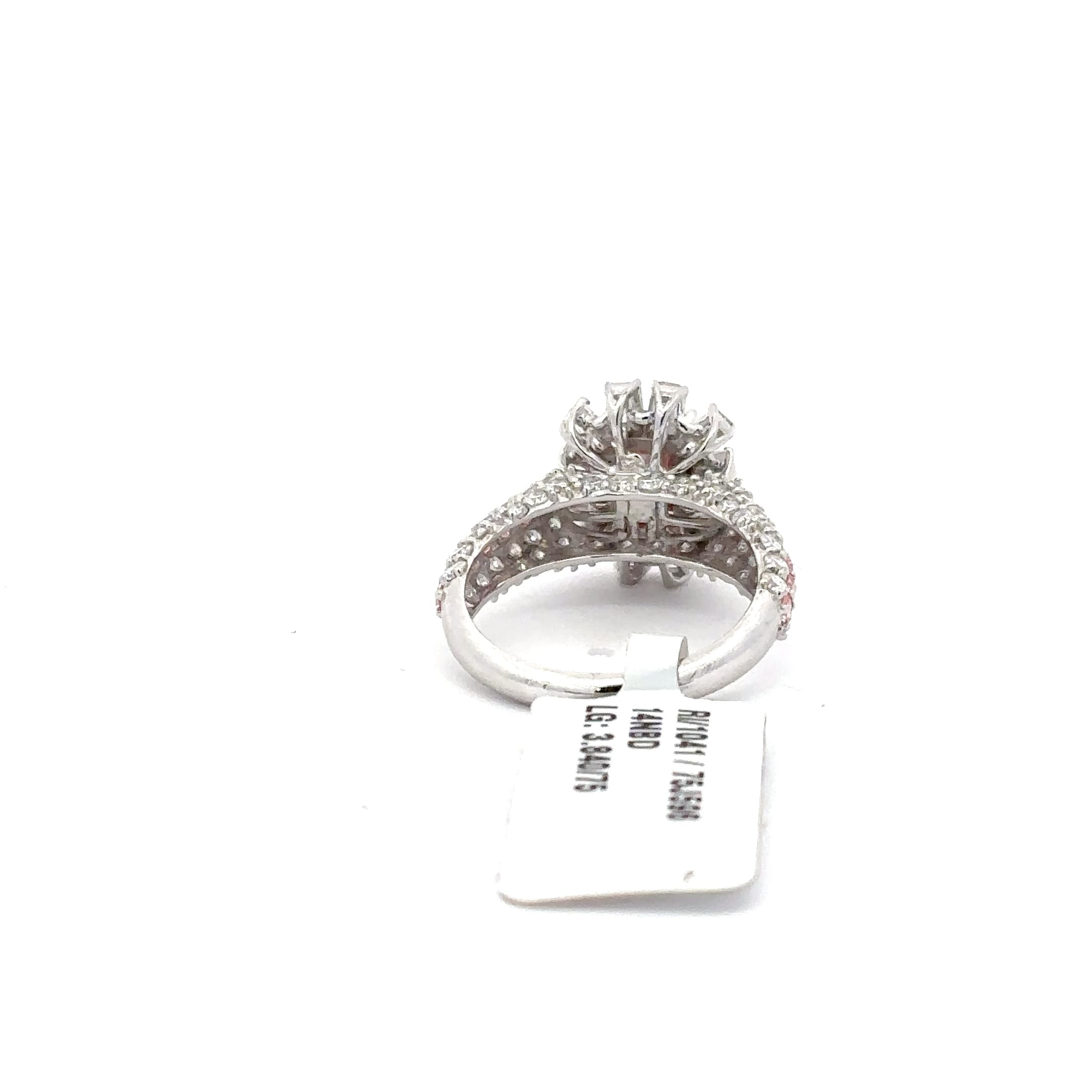 White Gold-Plated Silver Multistone Ring with Reddish-Purple Tourmaline 4