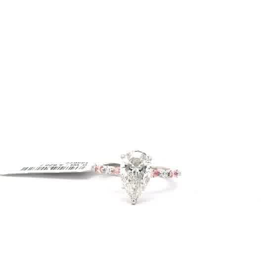 Pear Cut Diamond Engagement Ring in White Gold