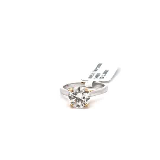Classic Diamond Solitaire Ring in Yellow and White Gold