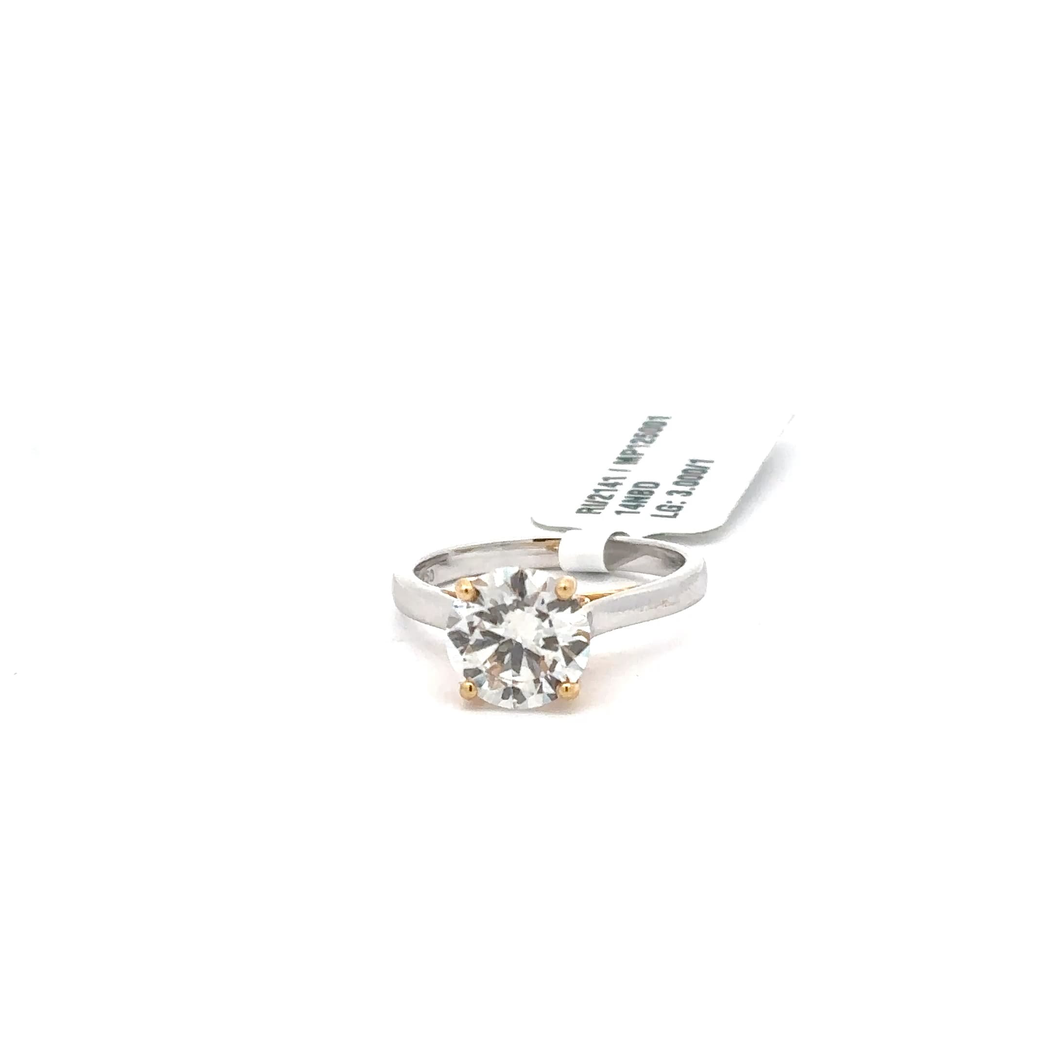 Classic Diamond Solitaire Ring in Yellow and White Gold 2