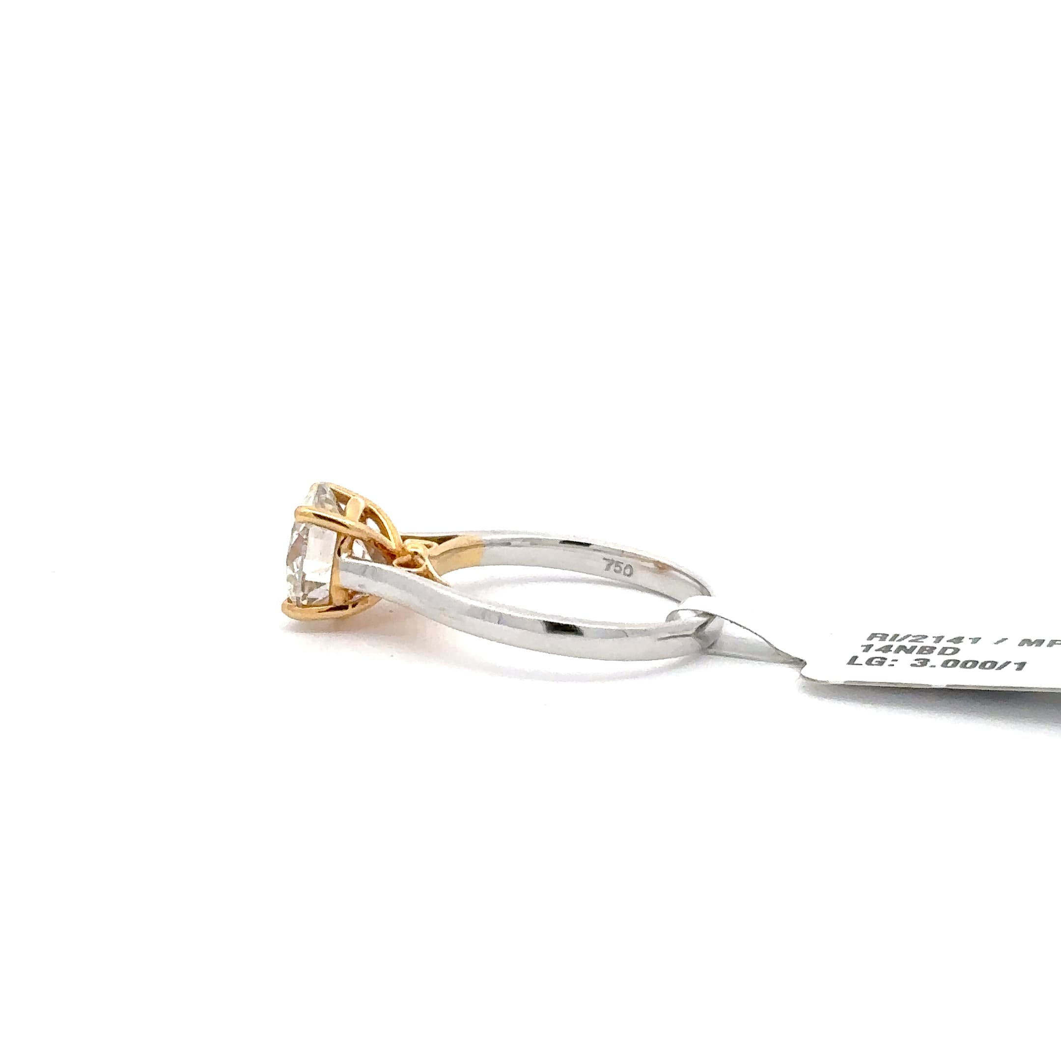 Classic Diamond Solitaire Ring in Yellow and White Gold 3