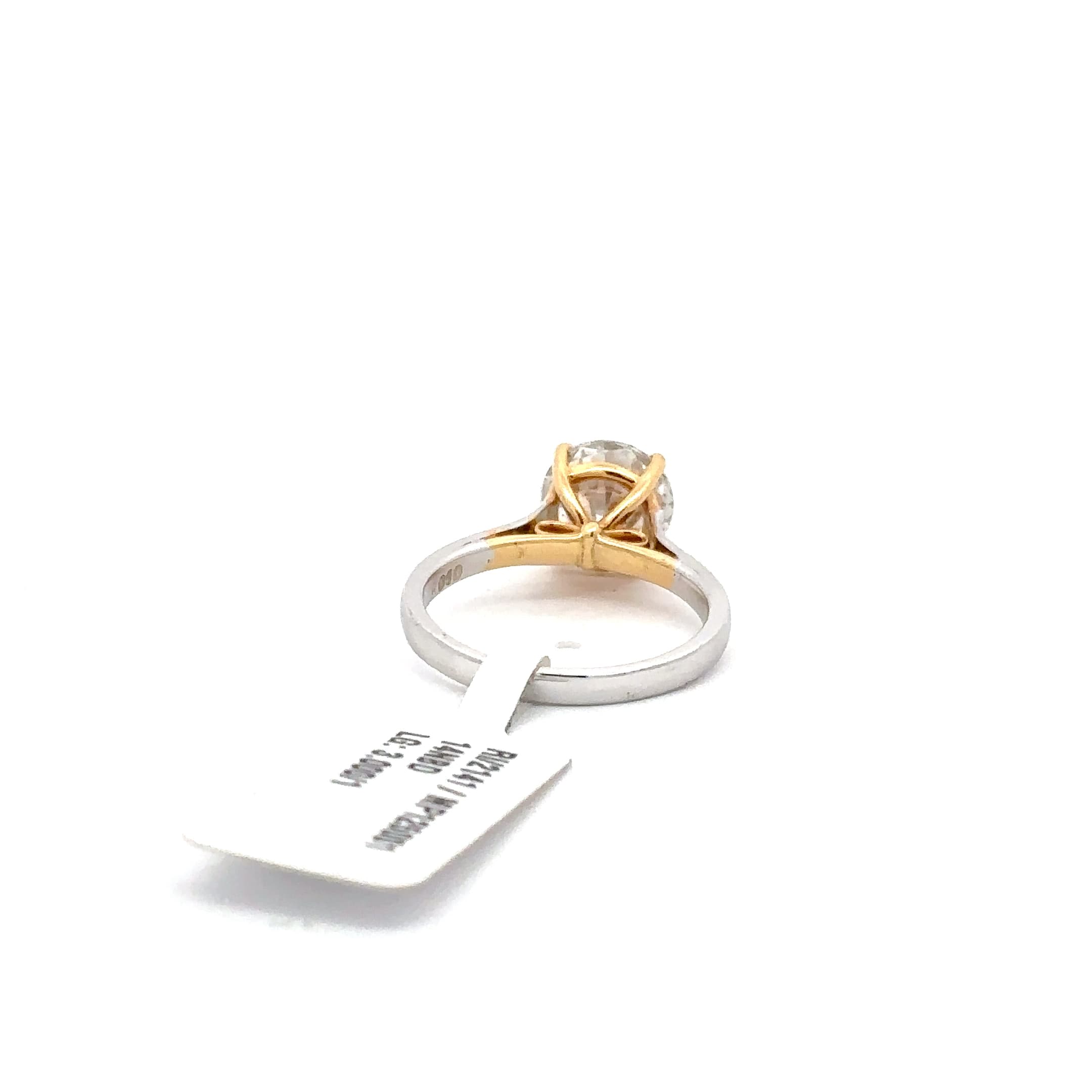 Classic Diamond Solitaire Ring in Yellow and White Gold 4
