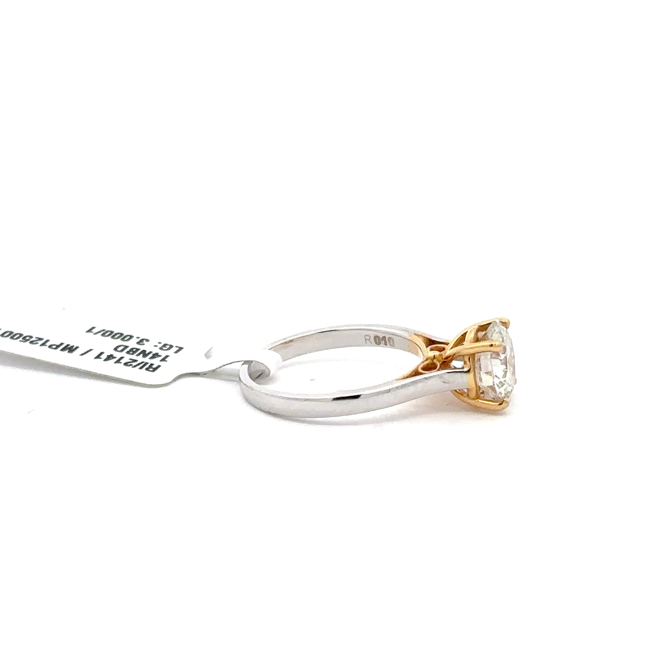 Classic Diamond Solitaire Ring in Yellow and White Gold 5