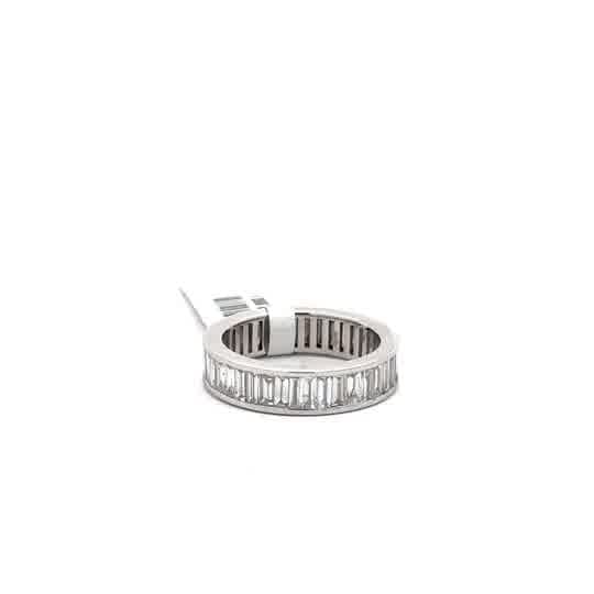 White Gold Eternity Ring with Baguette-Cut Diamonds