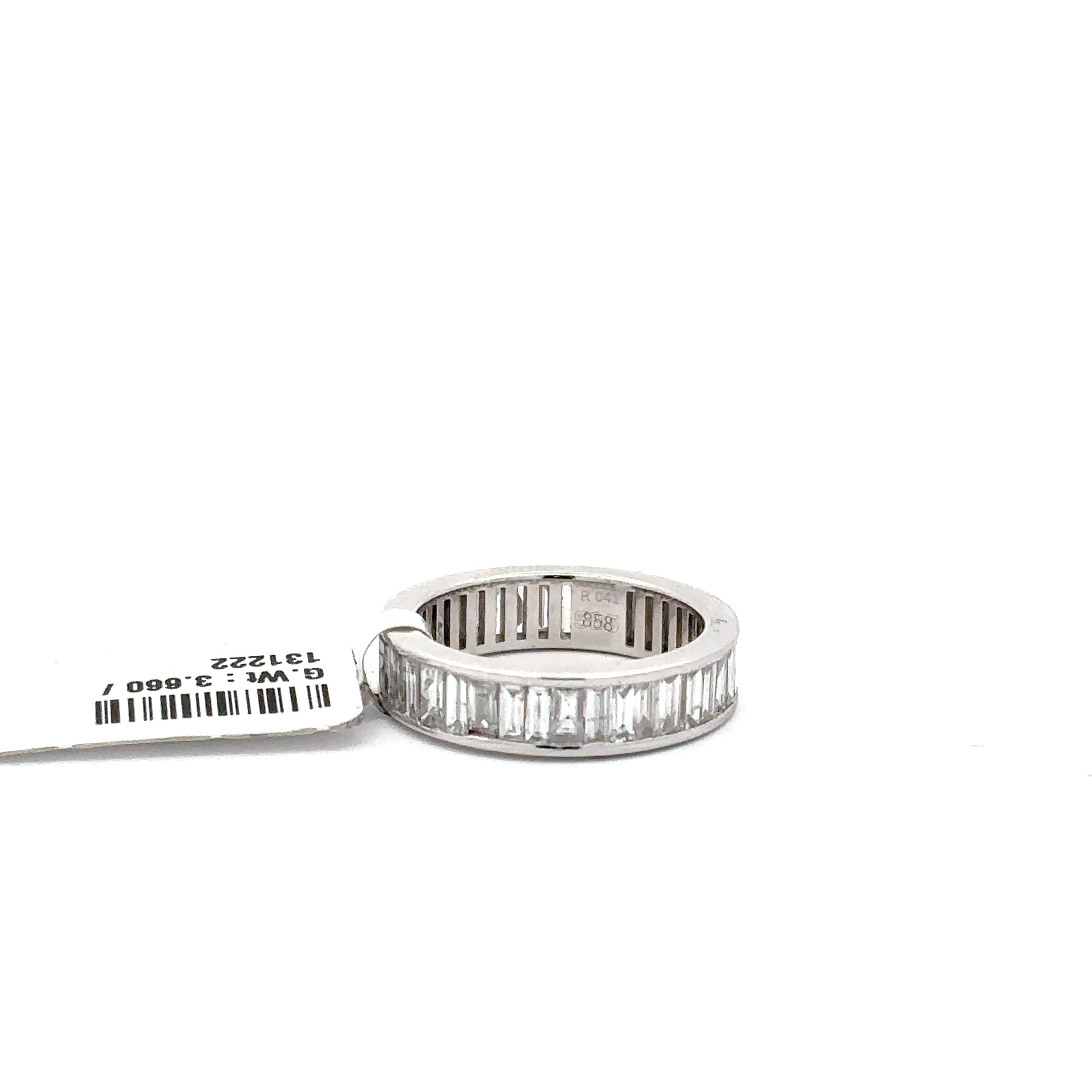 White Gold Eternity Ring with Baguette-Cut Diamonds 5