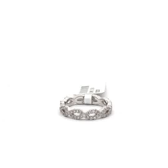 Diamond Eternity Ring in White Gold over Silver