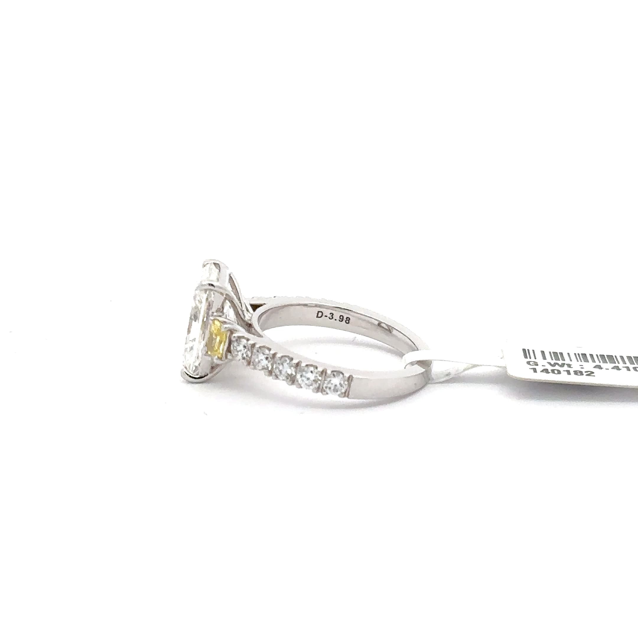 Emerald Cut Diamond White Gold Multistone Ring 3