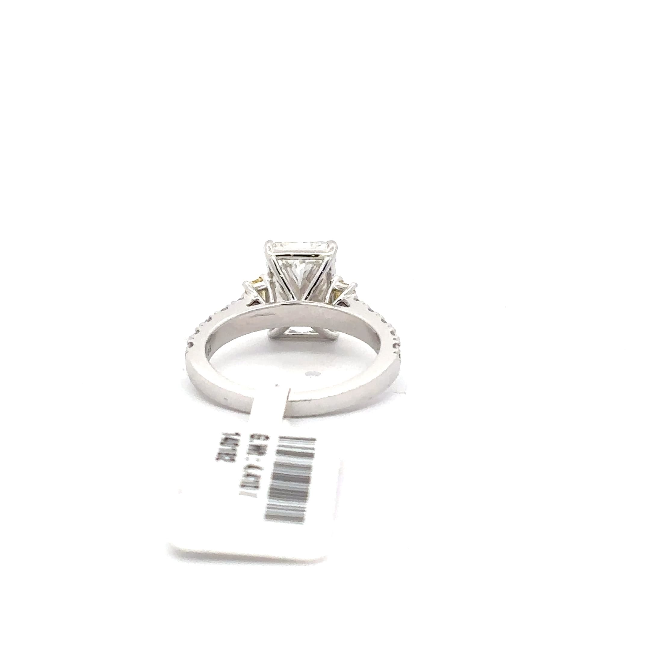 Emerald Cut Diamond White Gold Multistone Ring 4
