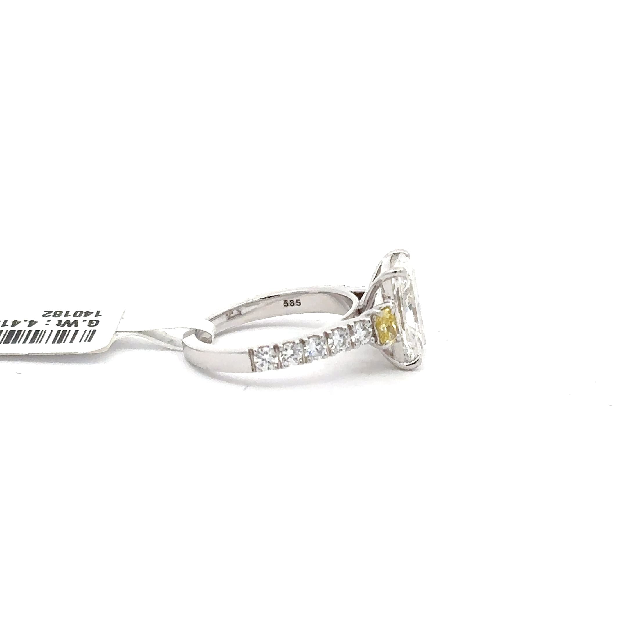 Emerald Cut Diamond White Gold Multistone Ring 5