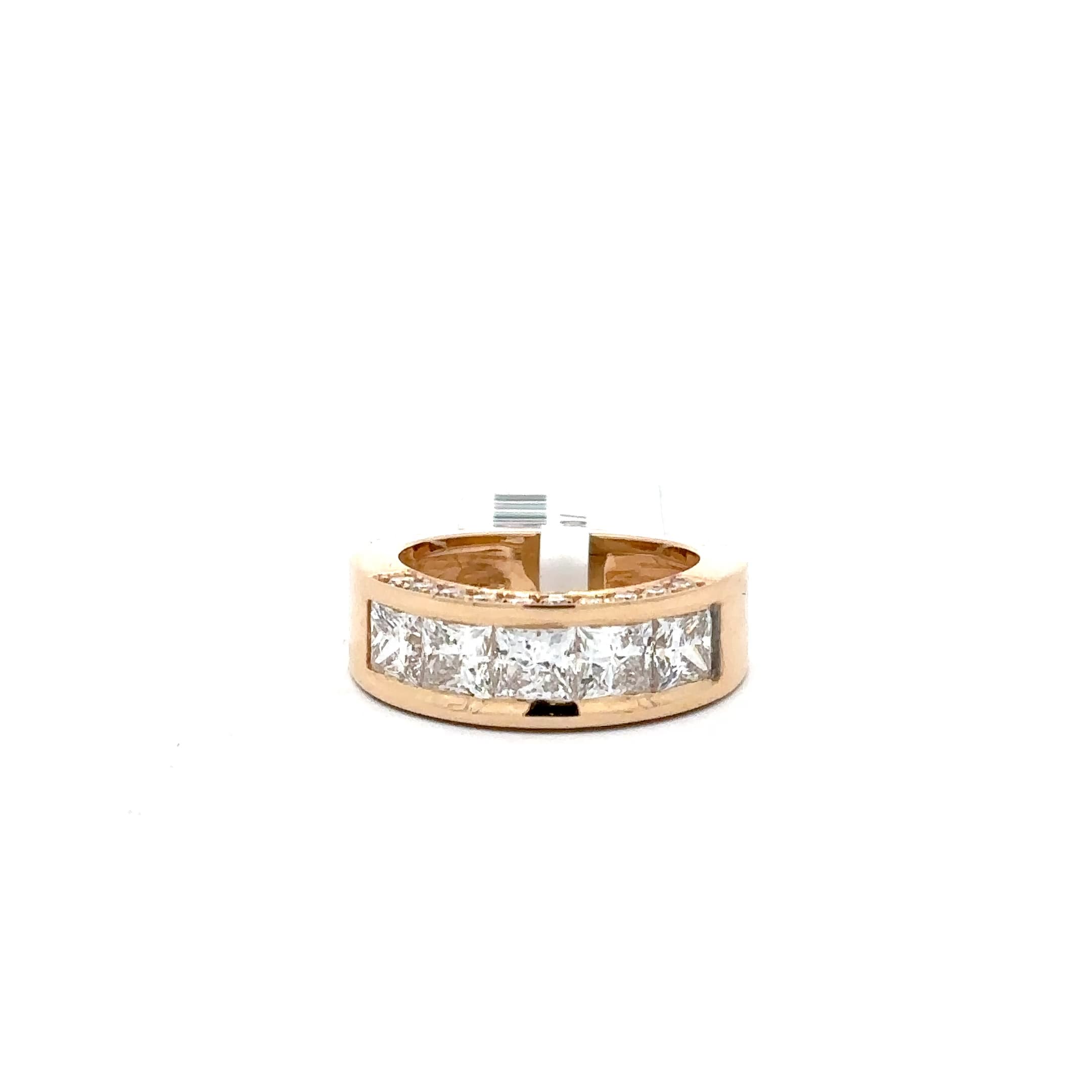 Yellow Gold Diamond Princess Cut Band Ring 2