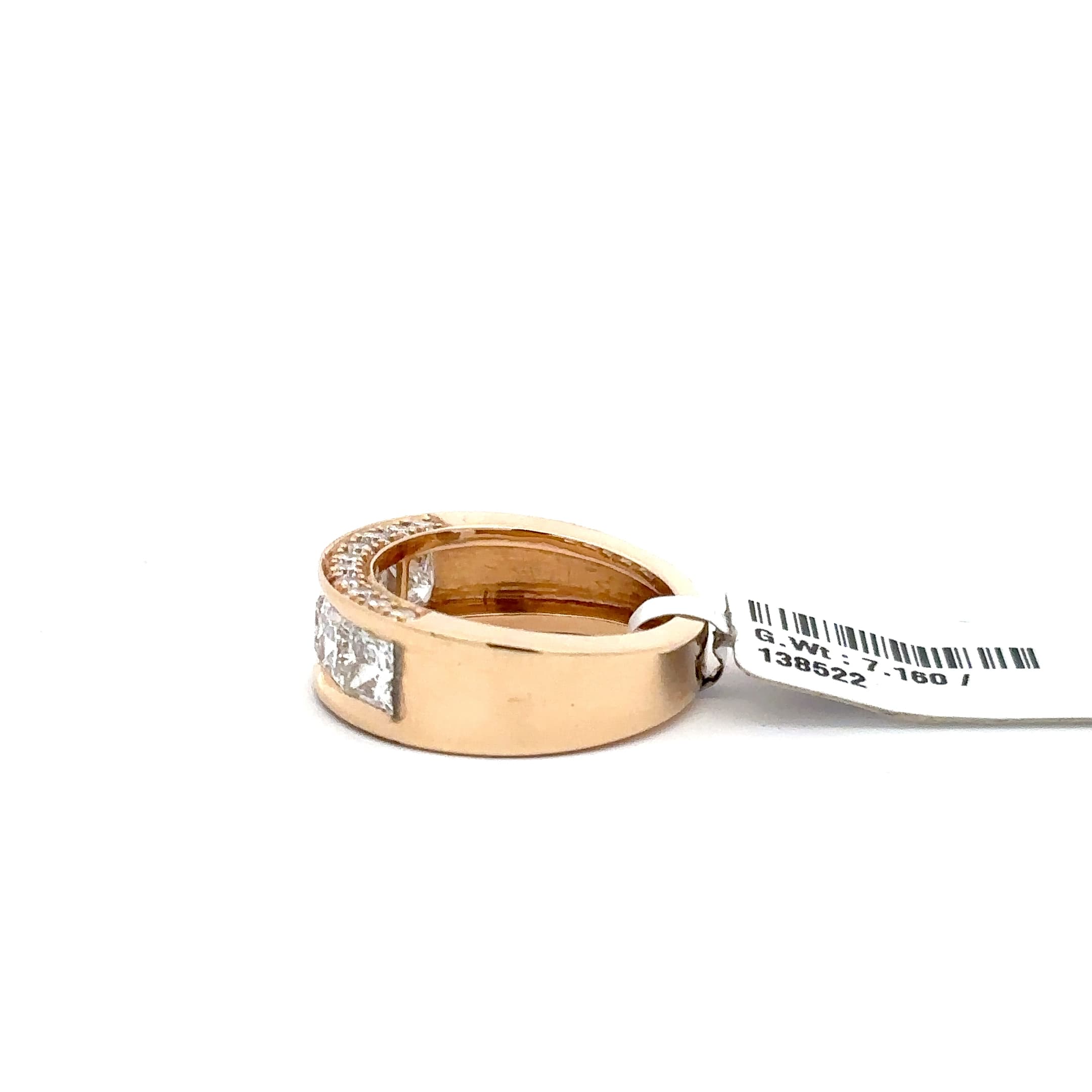 Yellow Gold Diamond Princess Cut Band Ring 3