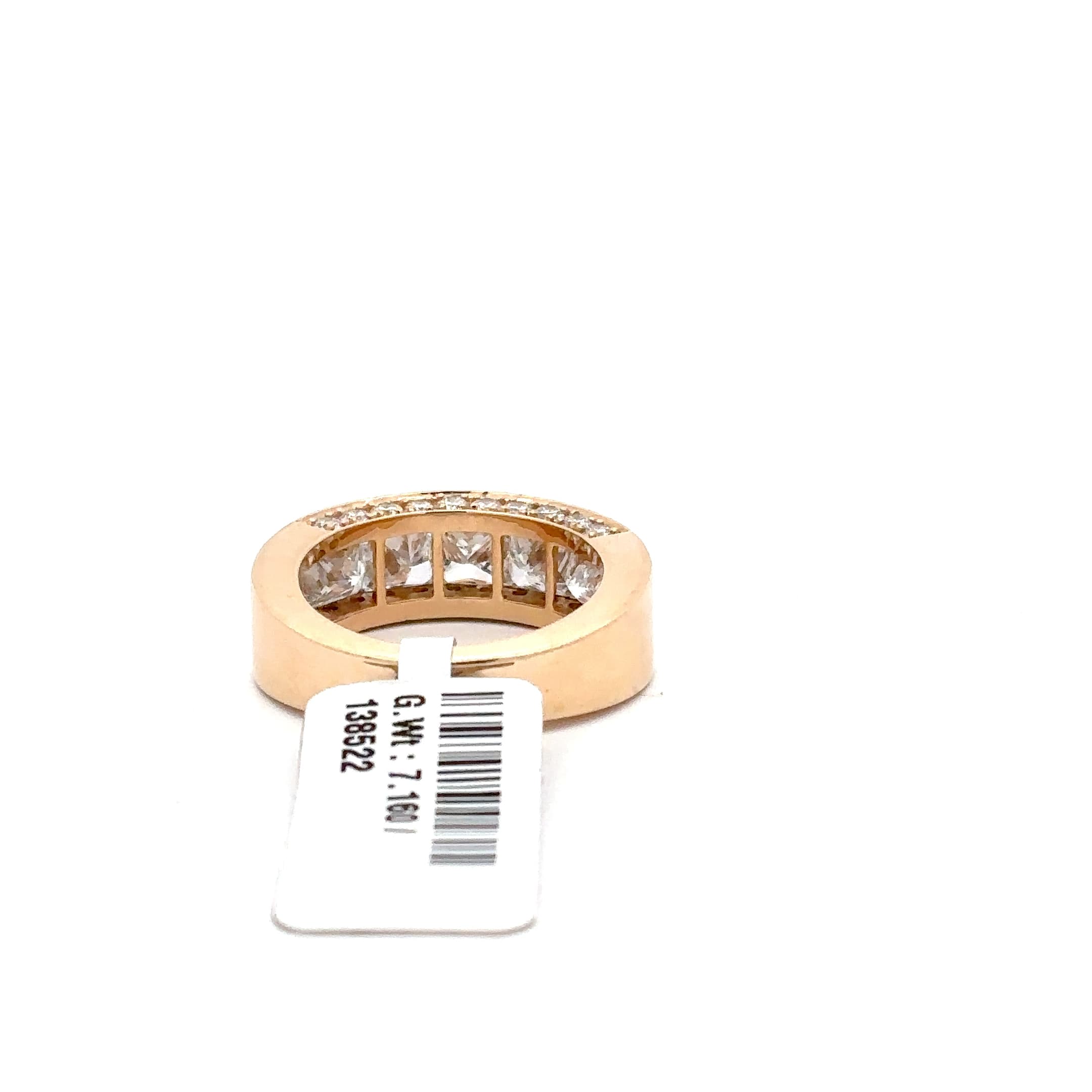 Yellow Gold Diamond Princess Cut Band Ring 4