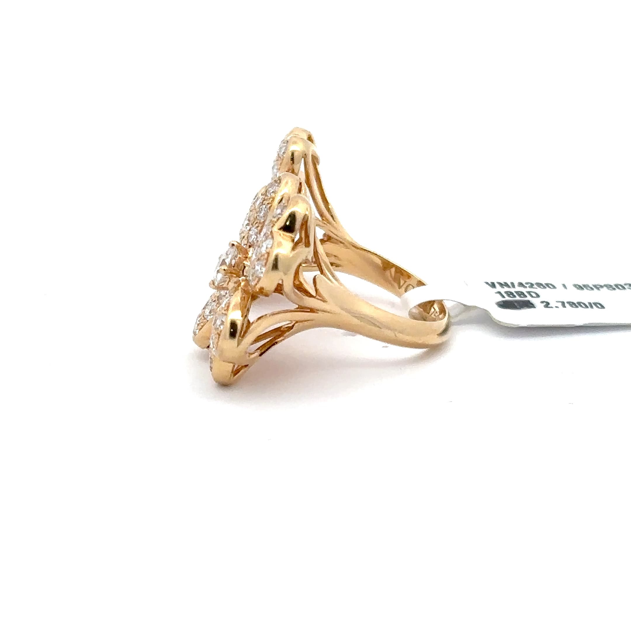 Diamond Pave Clover Stud Earrings in Yellow Gold 3