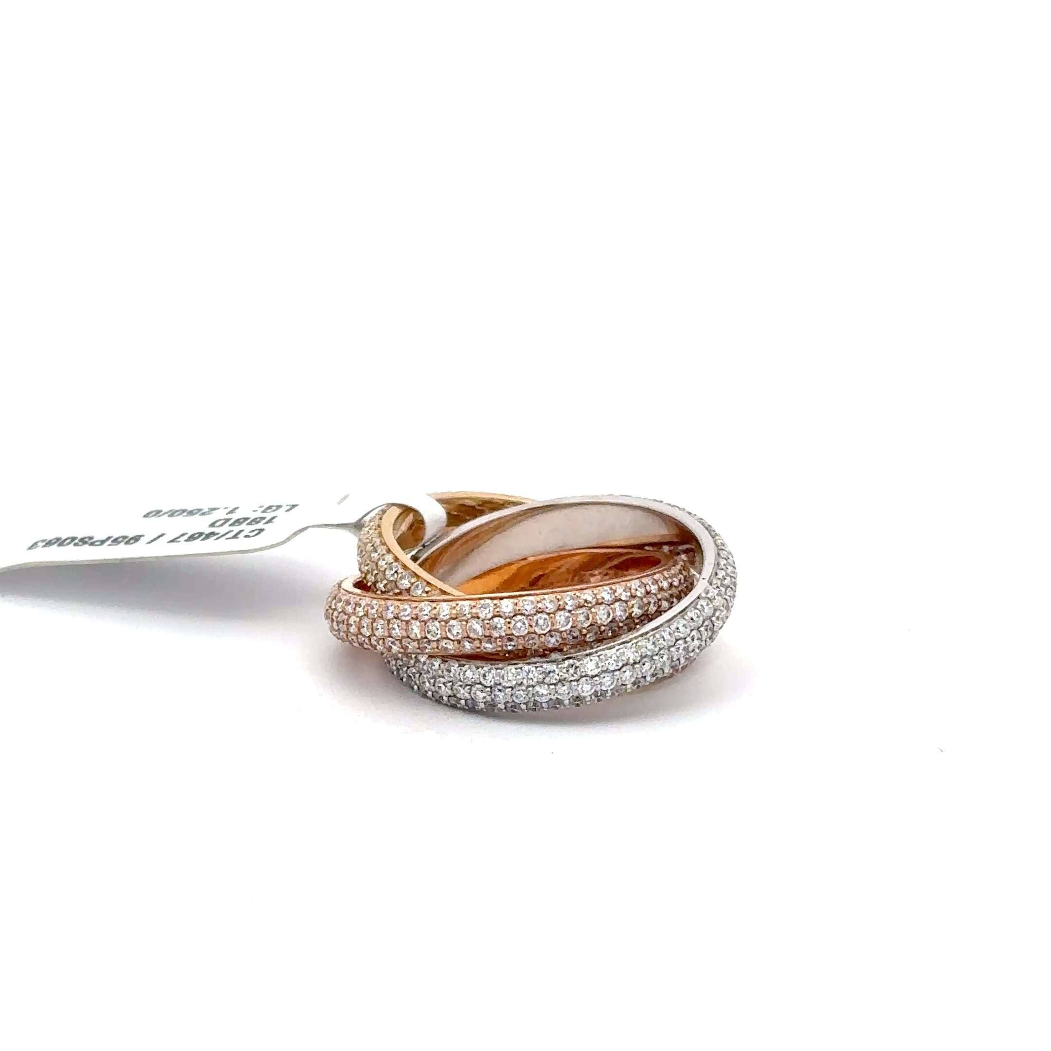 Rose,White and Yellow Gold Stackable Rings with Brilliant Cut Diamonds 2