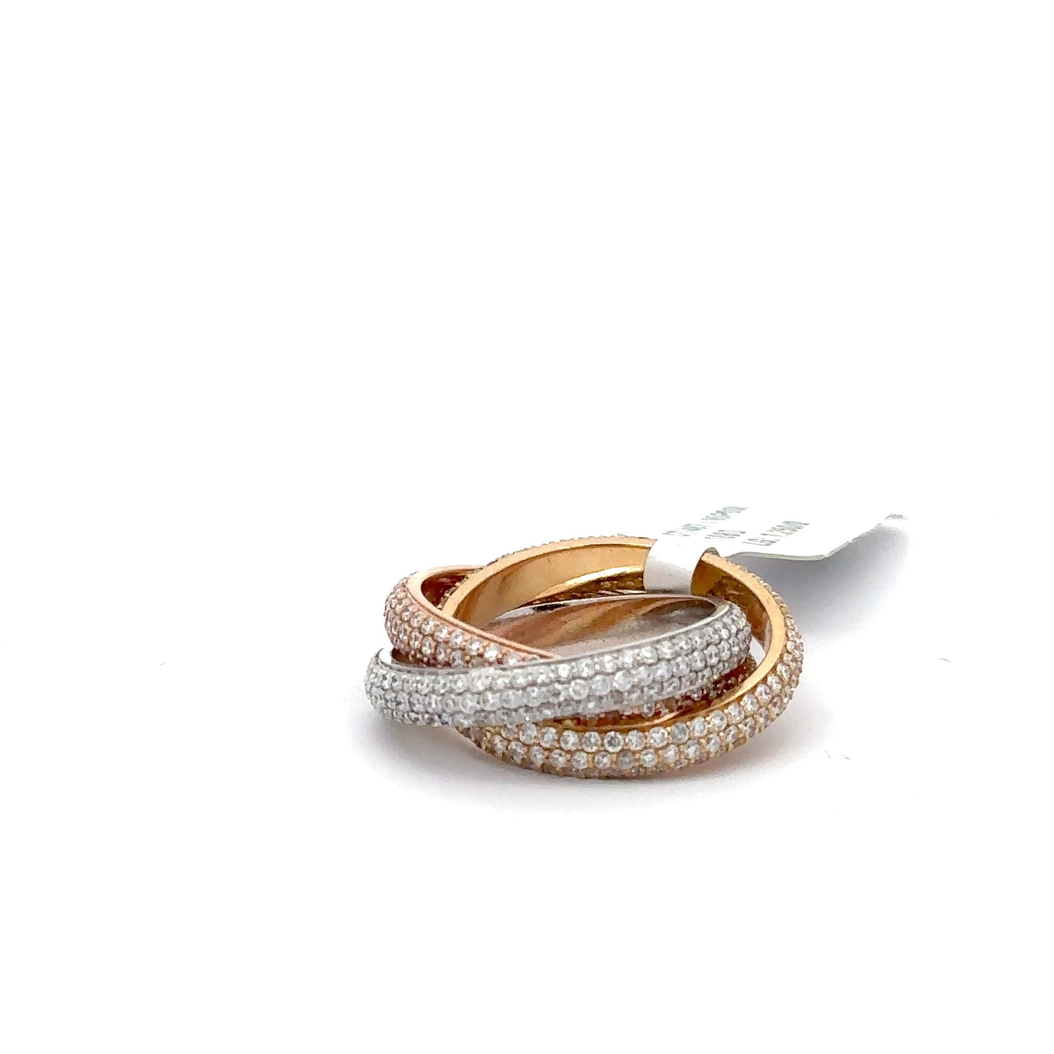 Rose,White and Yellow Gold Stackable Rings with Brilliant Cut Diamonds 3