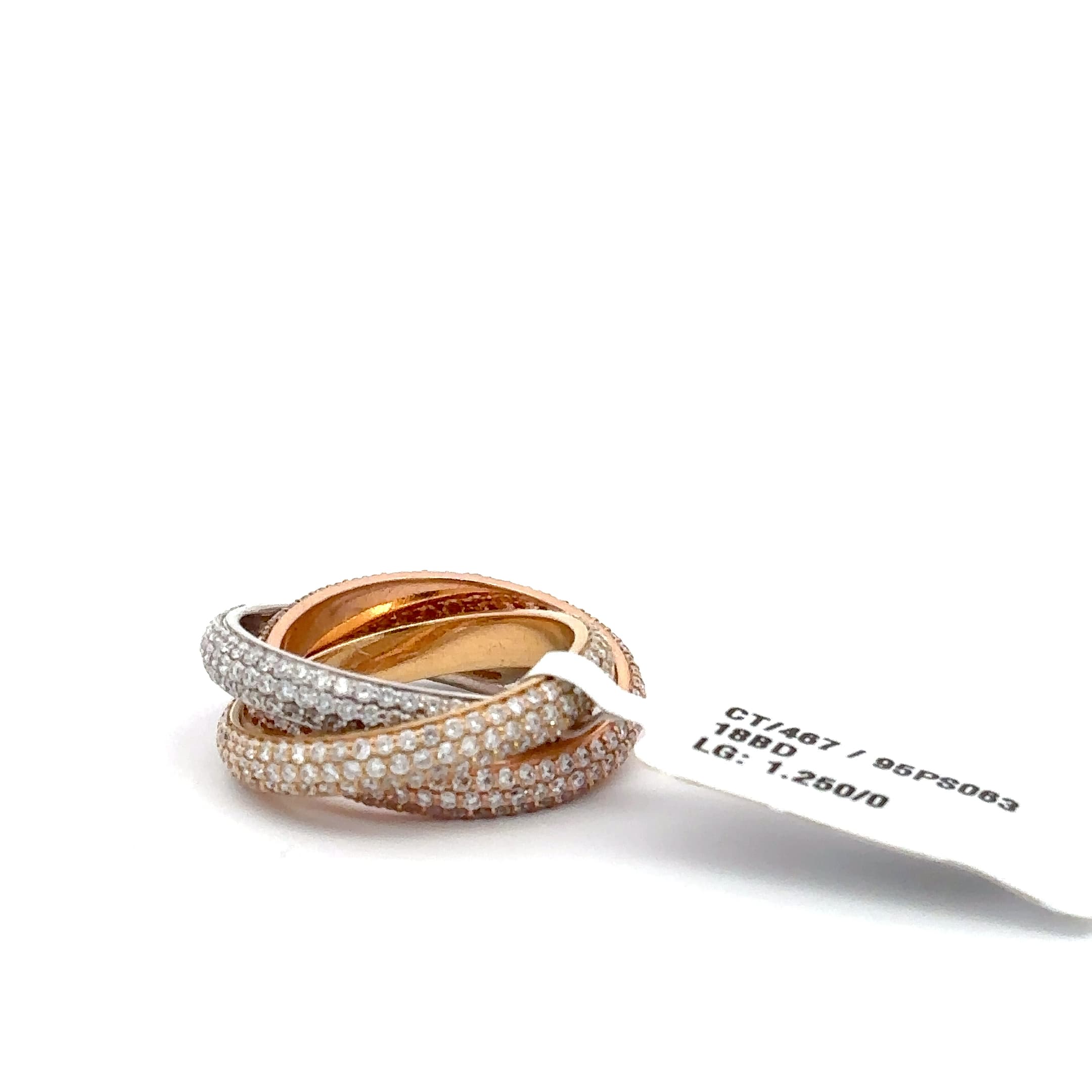 Rose,White and Yellow Gold Stackable Rings with Brilliant Cut Diamonds 4