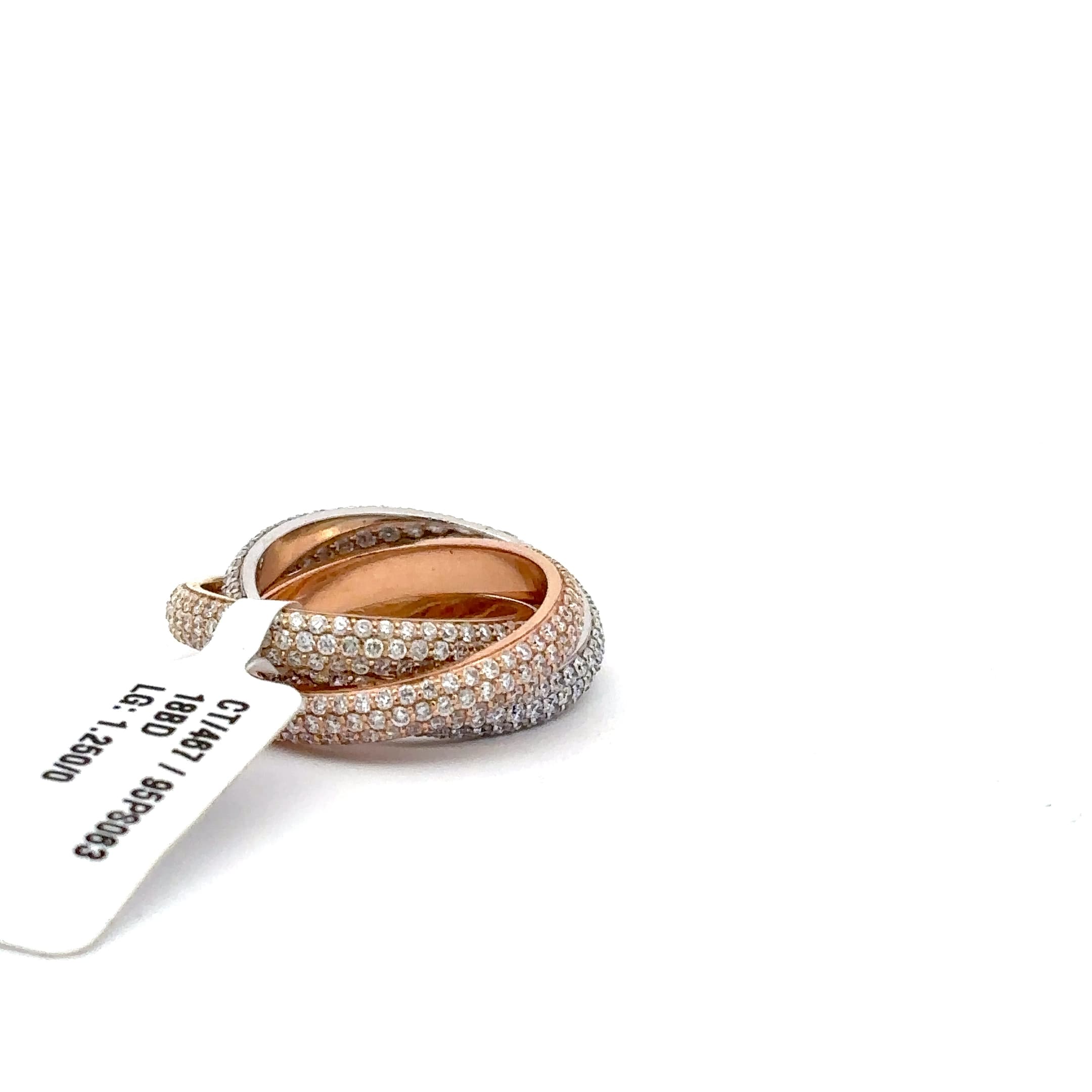 Rose,White and Yellow Gold Stackable Rings with Brilliant Cut Diamonds 5