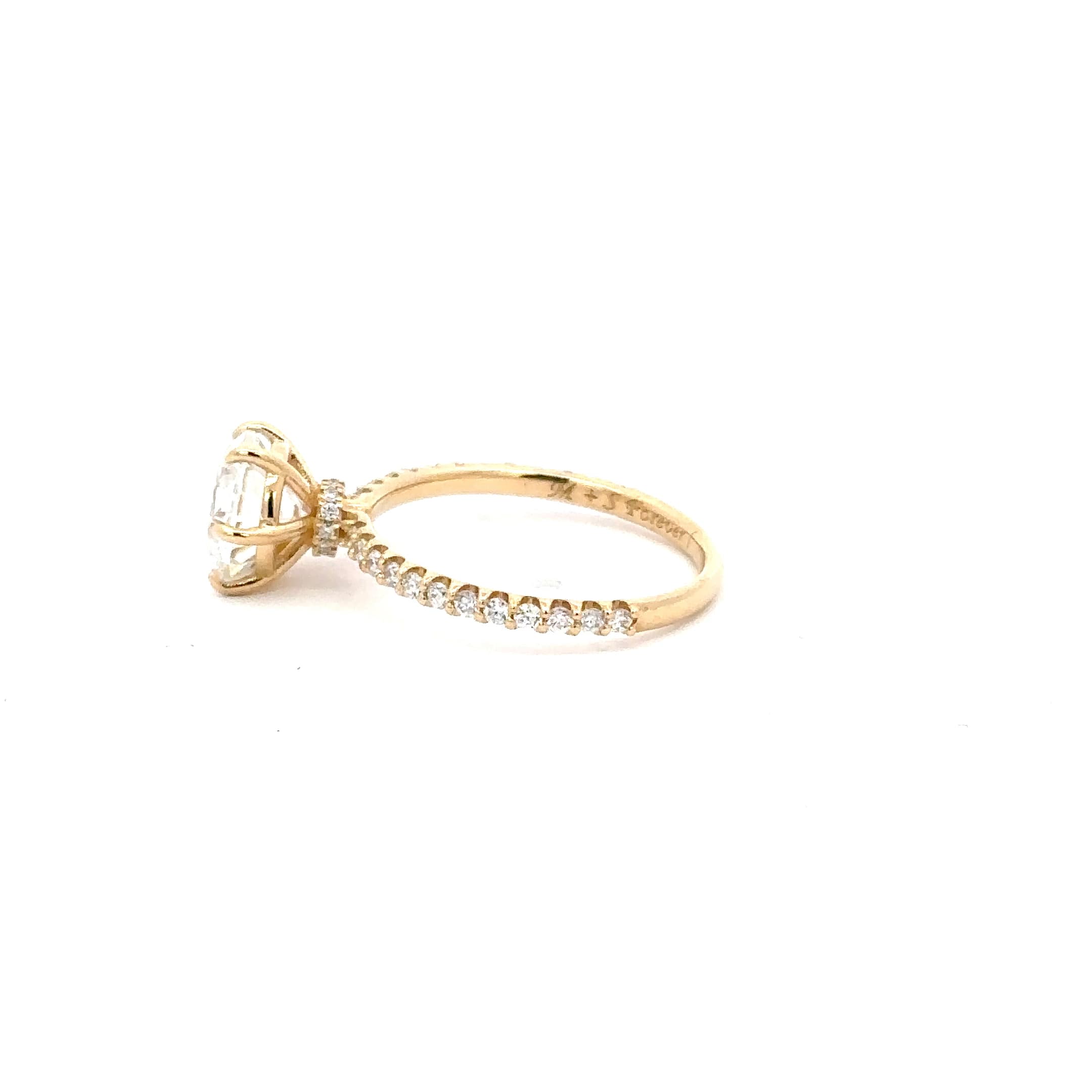 Yellow Gold Engagement Ring with Round Brilliant Cut Diamond 3