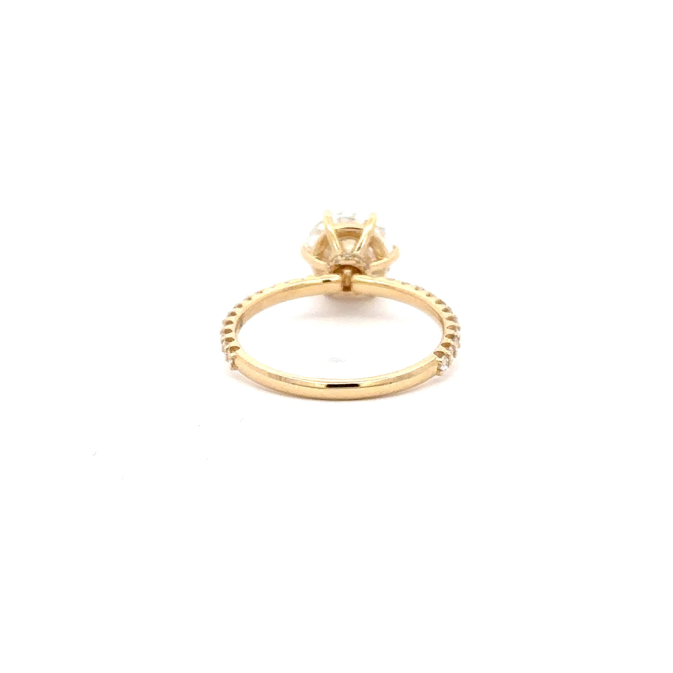 Yellow Gold Engagement Ring with Round Brilliant Cut Diamond 4