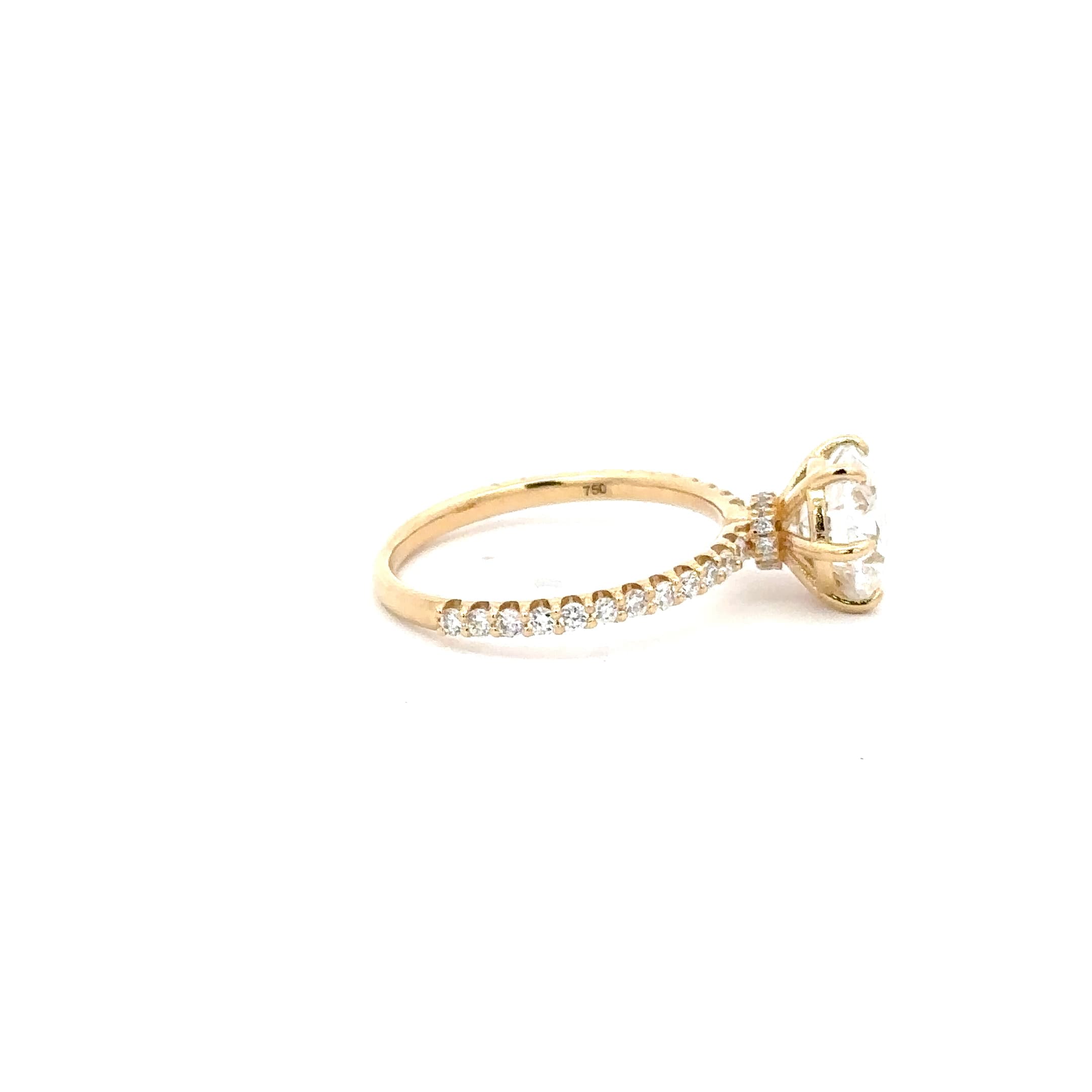 Yellow Gold Engagement Ring with Round Brilliant Cut Diamond 5