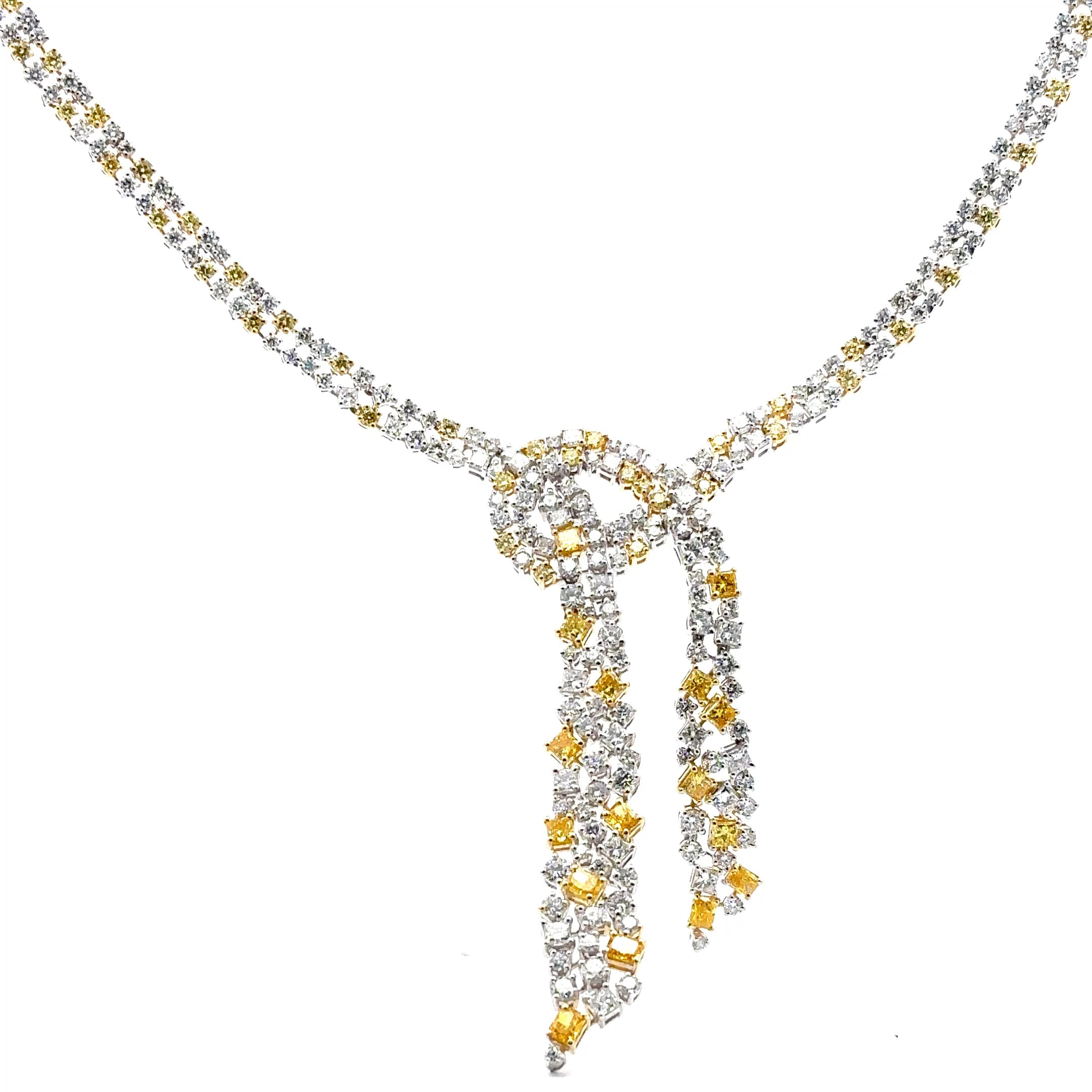 Yellow Gold Diamond Cascade Necklace 2