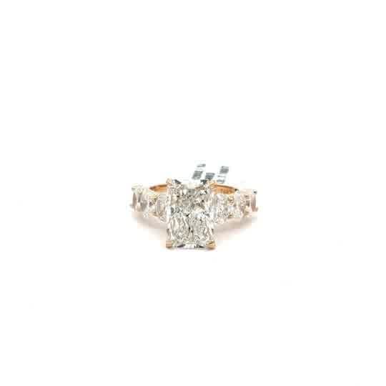 Radiant Cut Diamond Multistone Rose Gold Ring
