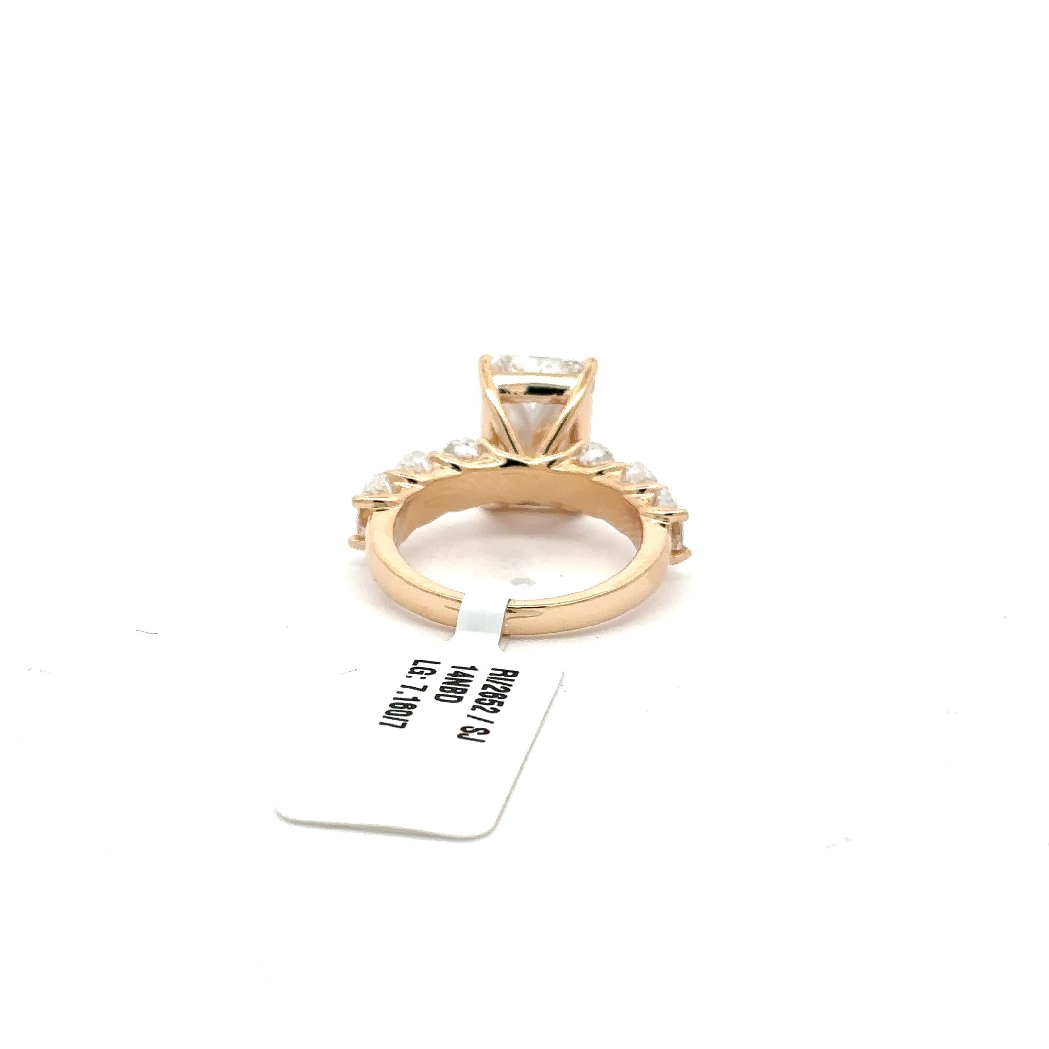 Radiant Cut Diamond Multistone Rose Gold Ring 4
