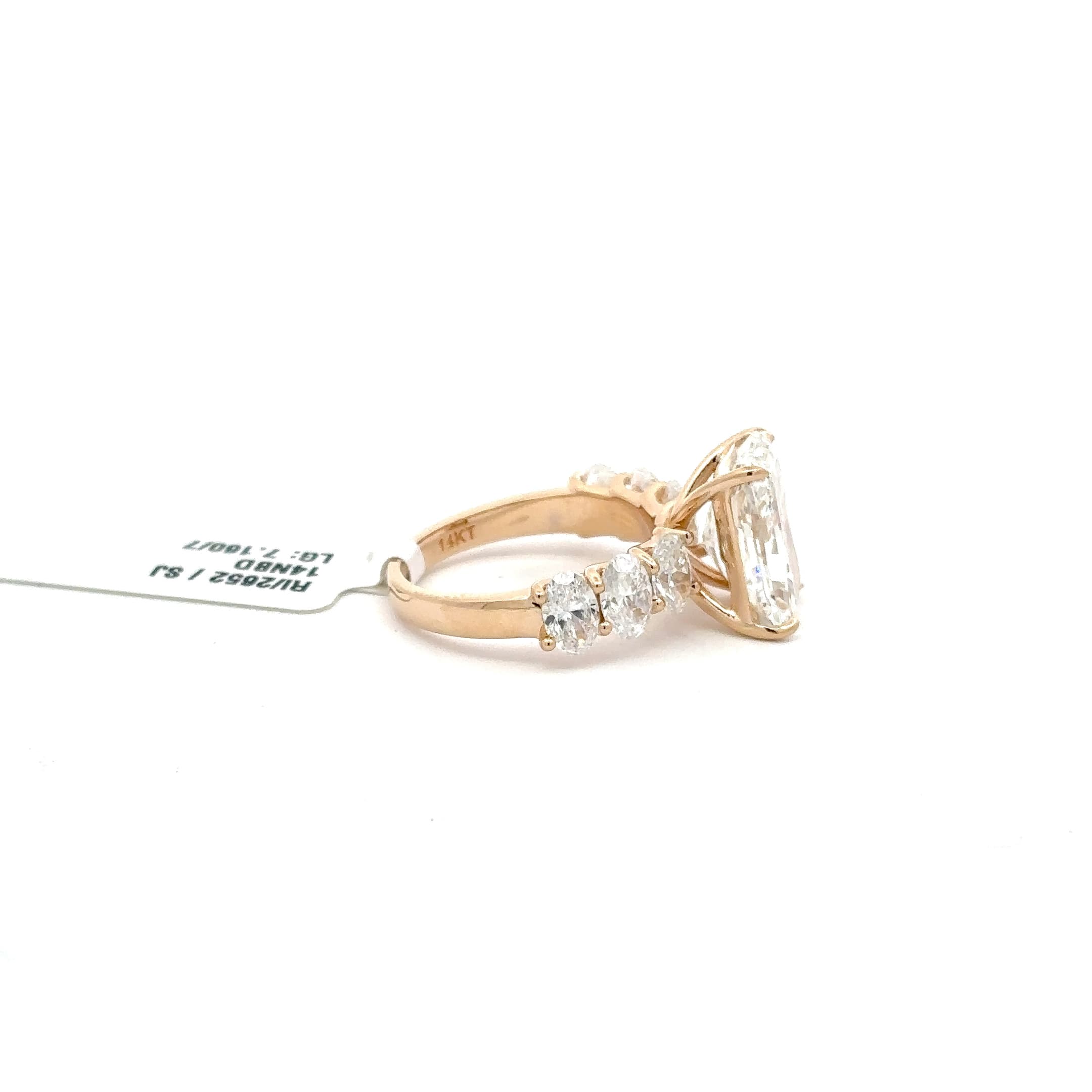 Radiant Cut Diamond Multistone Rose Gold Ring 5