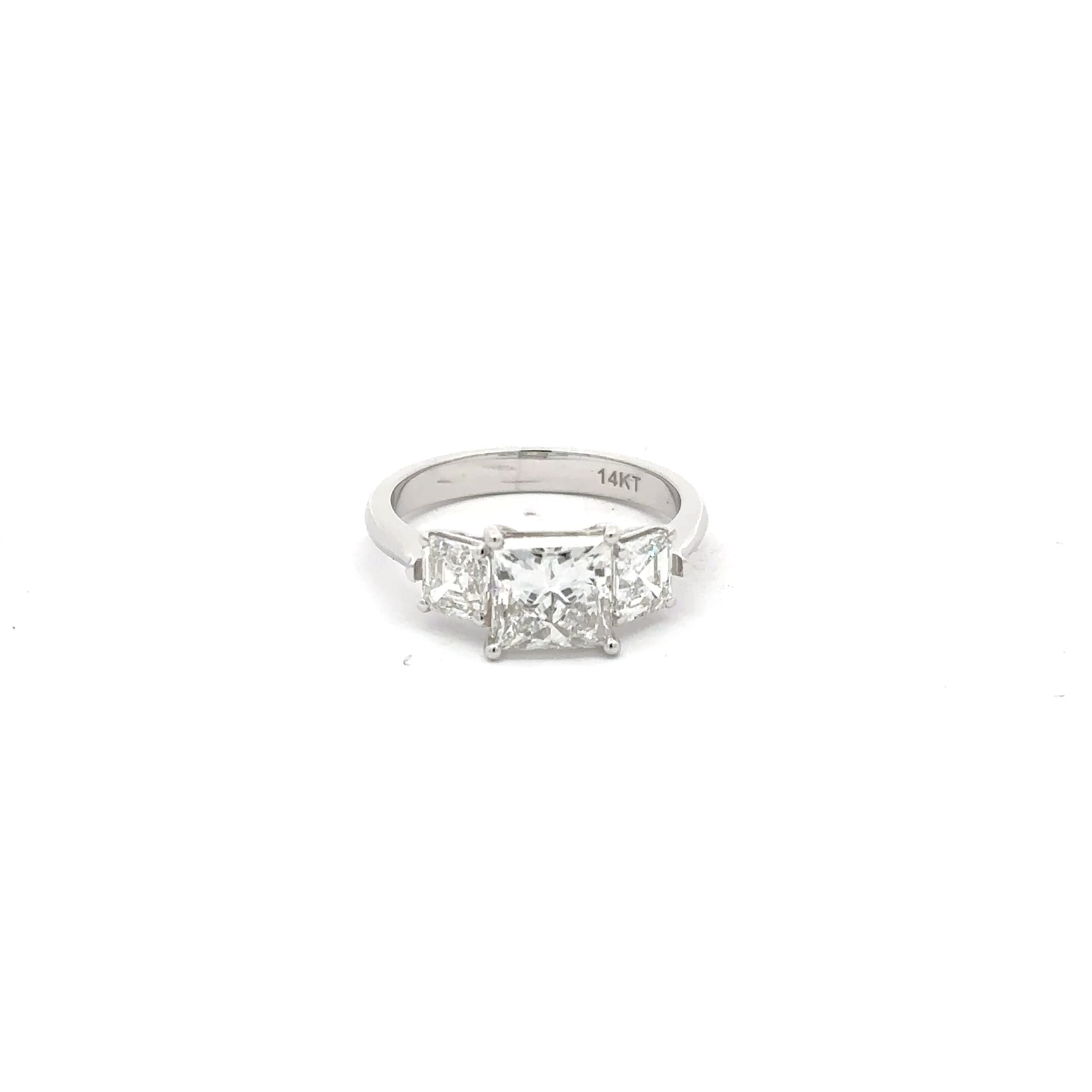 Princess Cut Diamond Multi-Stone Channel-Set White Gold Anniversary Ring 2