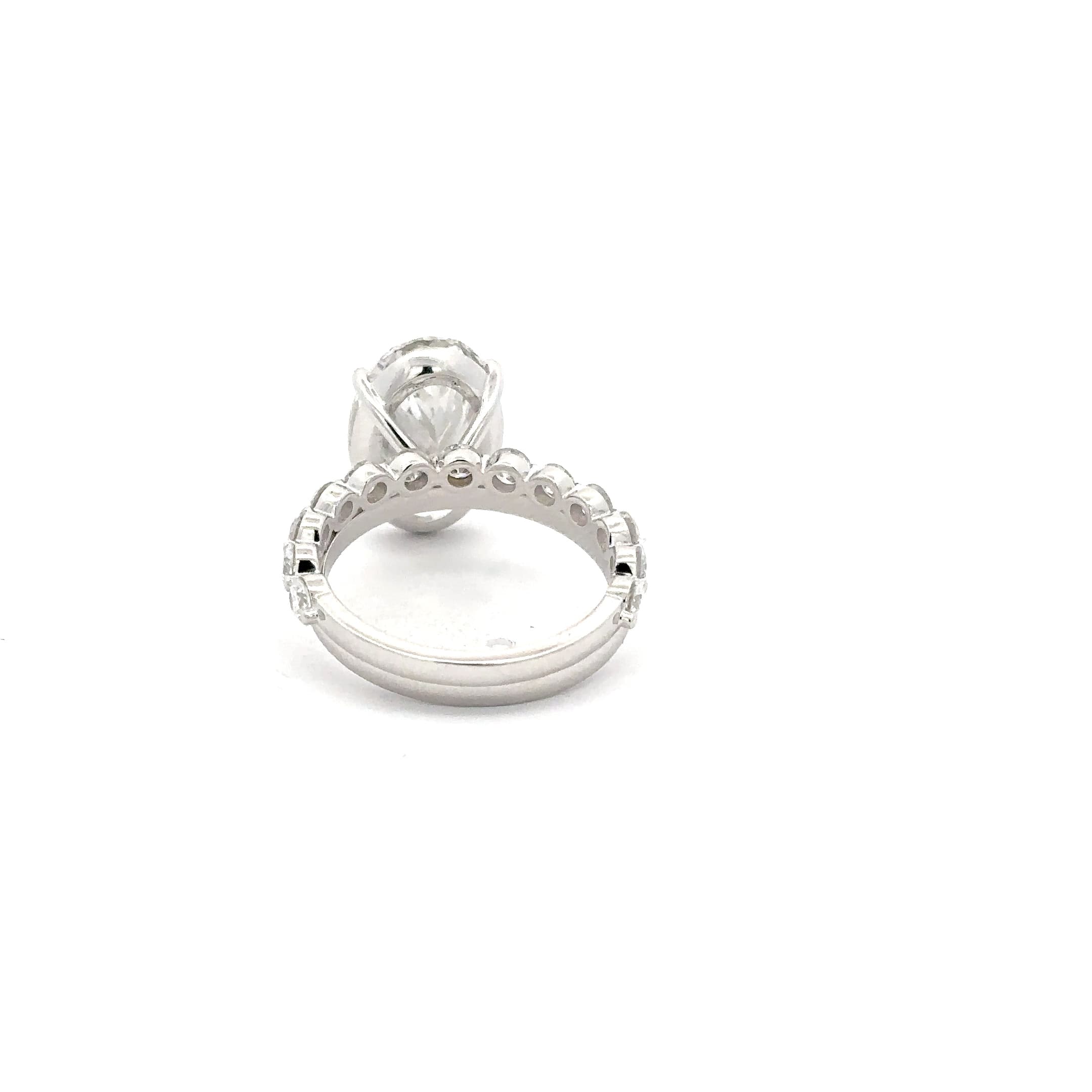 Oval Brilliant Cut Diamond Solitaire Engagement Ring in Polished White Gold 4