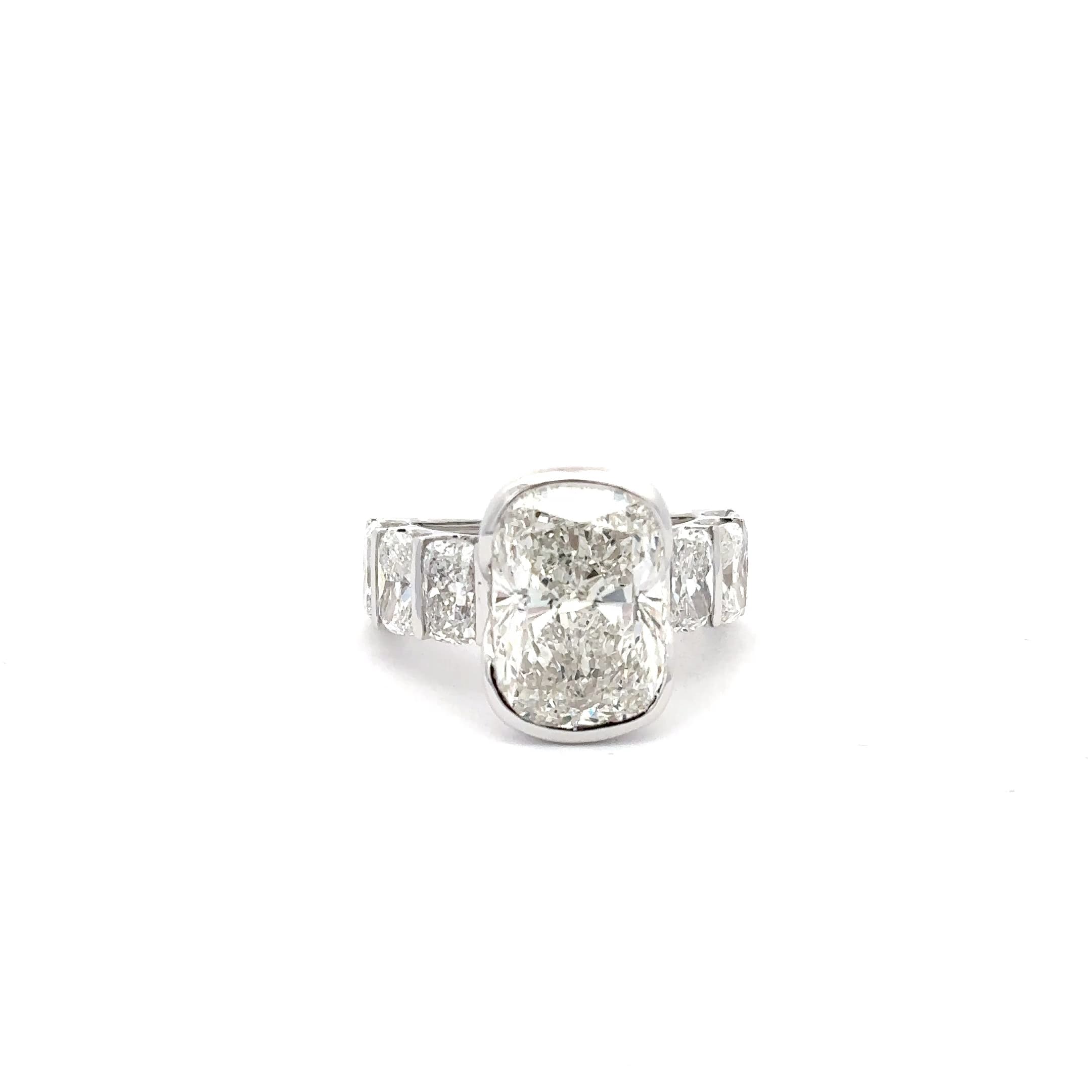 Cushion Brilliant Diamond Solitaire Engagement Ring in Polished White Gold 2