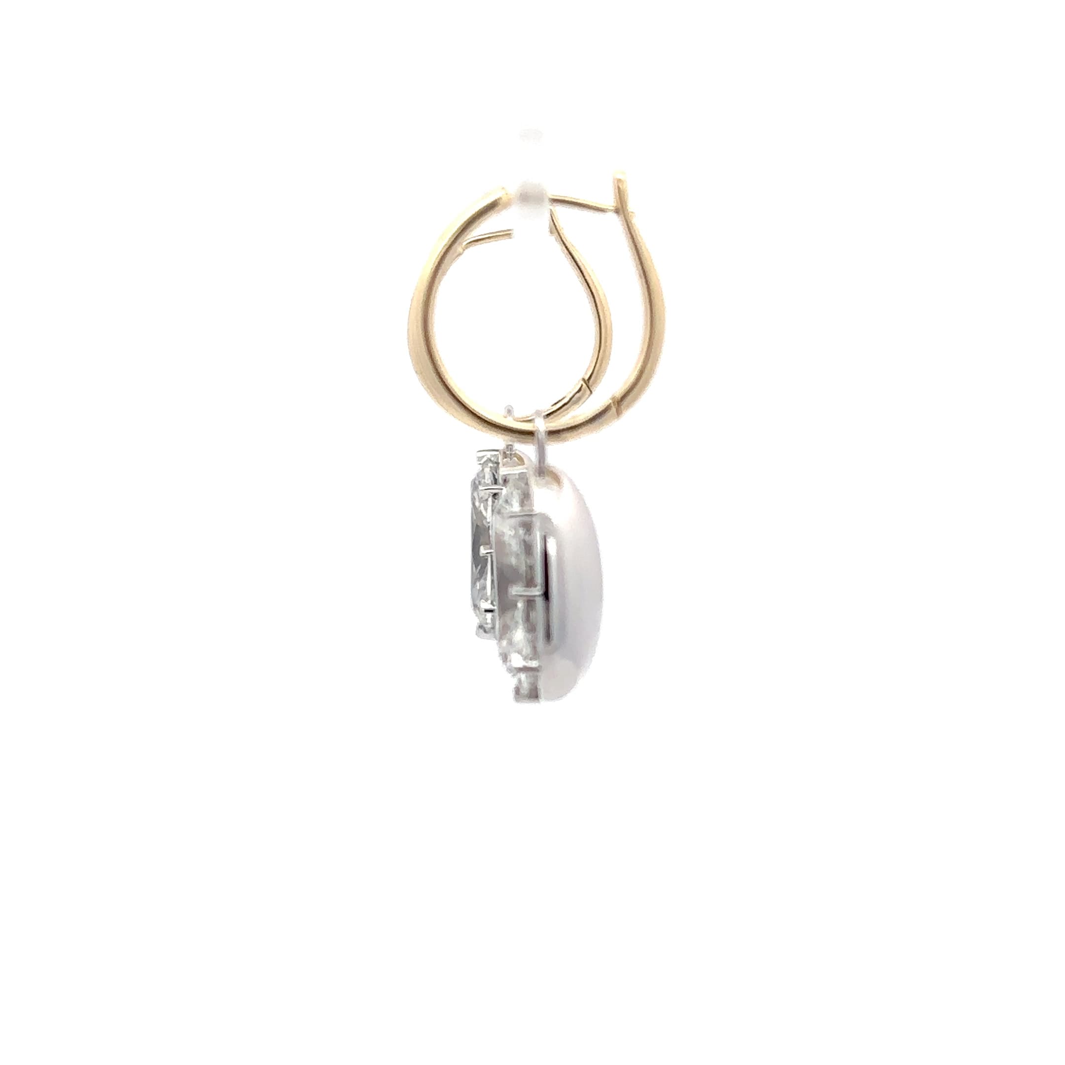 Oval Brilliant Cut Diamond Drop Earrings in Yellow Gold 3