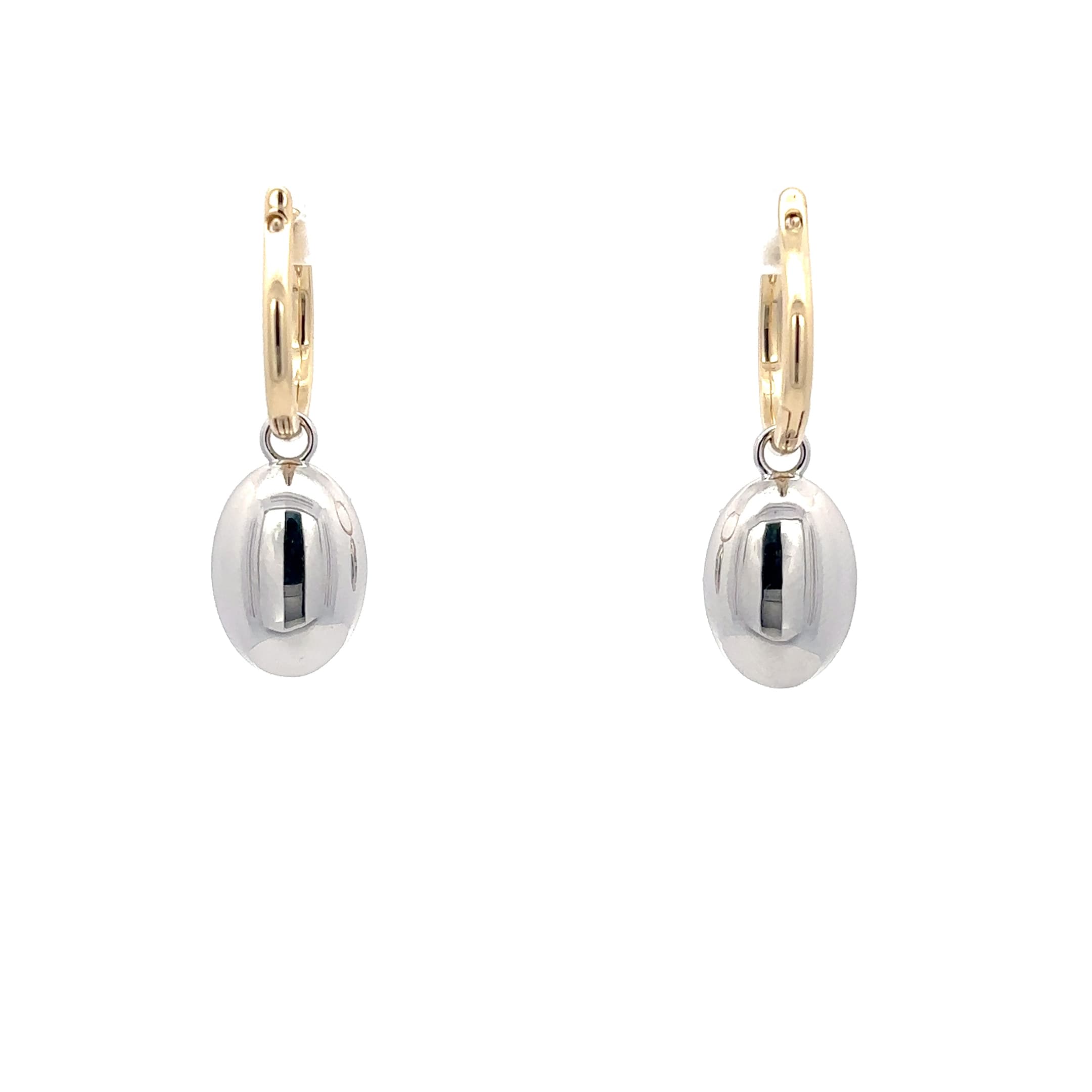 Oval Brilliant Cut Diamond Drop Earrings in Yellow Gold 4