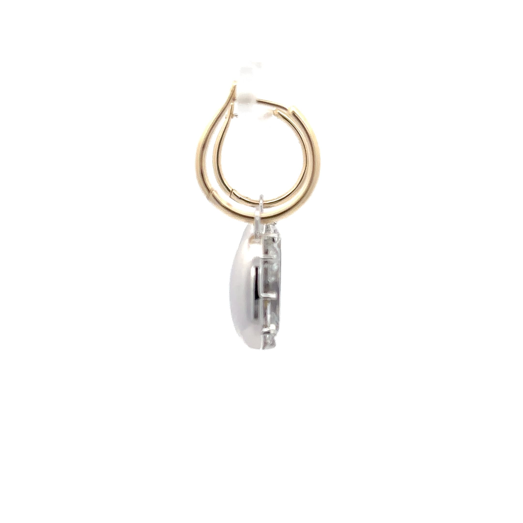 Oval Brilliant Cut Diamond Drop Earrings in Yellow Gold 5