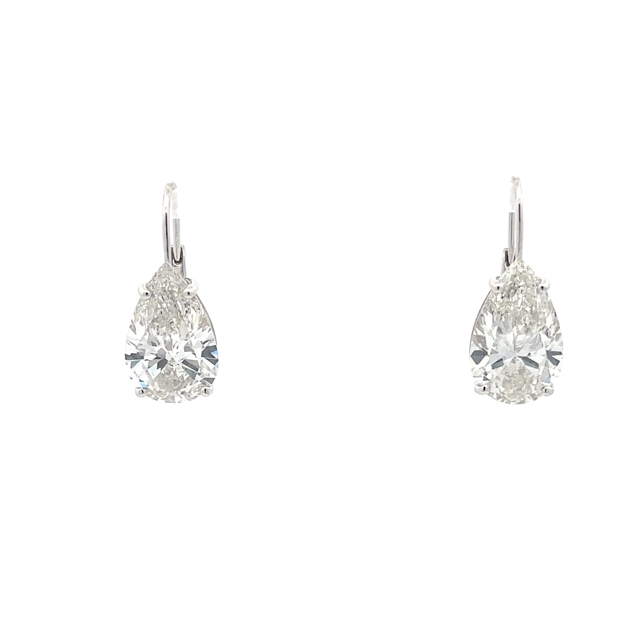 Pear-Shaped Brilliant Diamond Drop Earrings in Polished White Gold 2