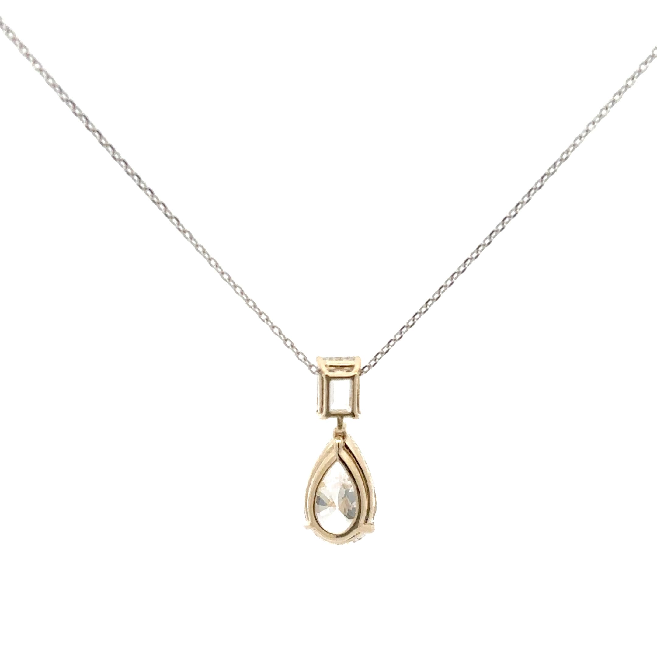 Elegant Pear Cut Brilliant Diamond Pendant in Polished White Gold 4