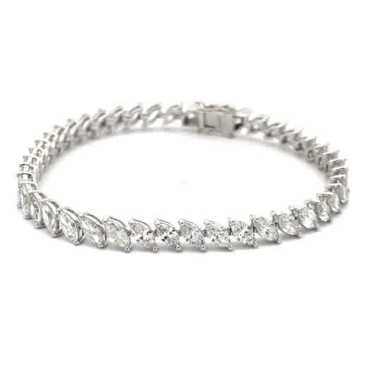 Marquise Cut Diamond White Gold Tennis Bracelet