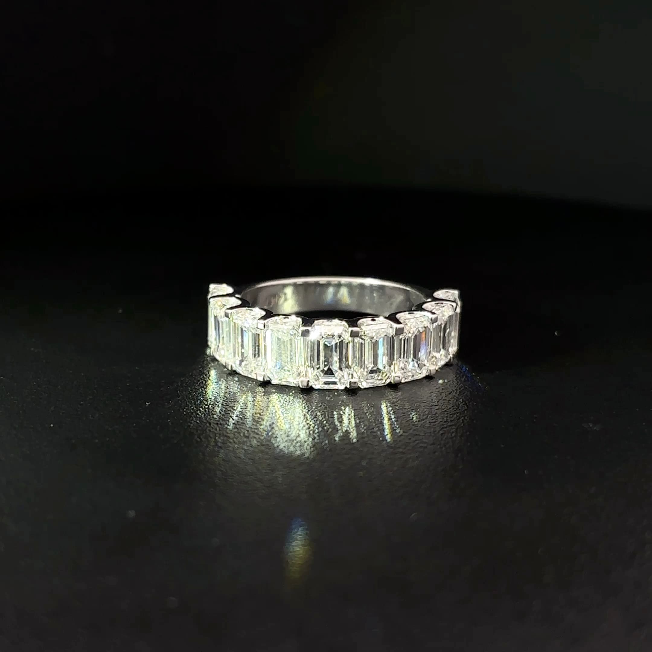 Vertical Emerald-Cut Diamond Eternity Band in White Gold 2