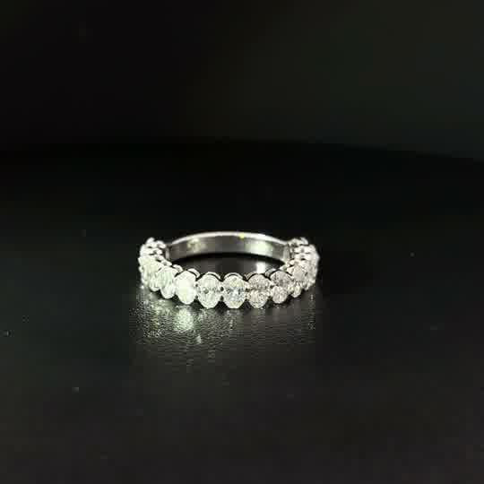 Oval Brilliant Diamond Eternity Band in White Gold