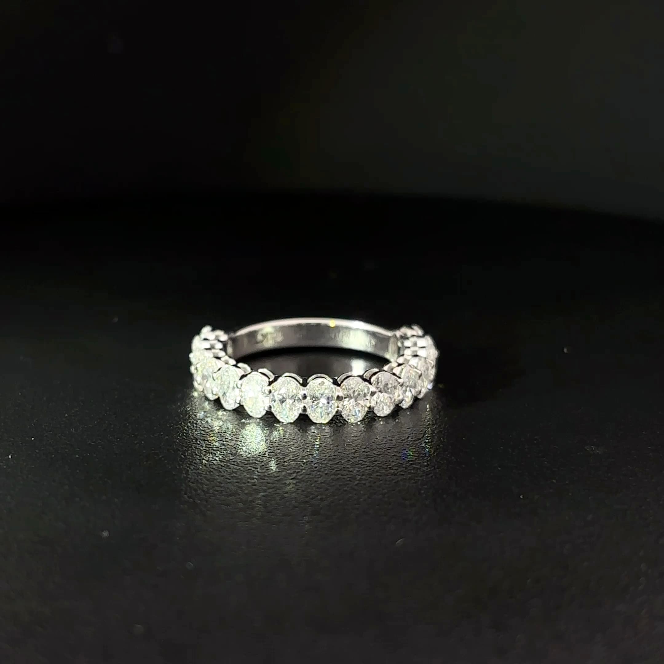 Oval Brilliant Diamond Eternity Band in White Gold 2