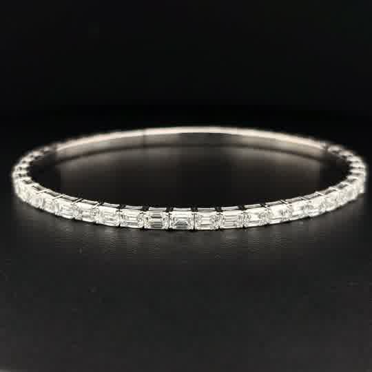 Emerald-Cut Diamond Tennis Bracelet in White Gold