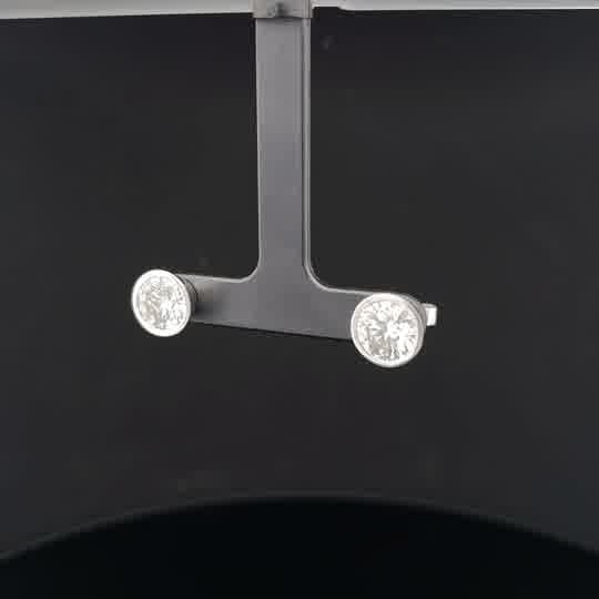 Classic Round Brilliant-Cut Diamond Bezel-Set White Gold Stud Earrings
