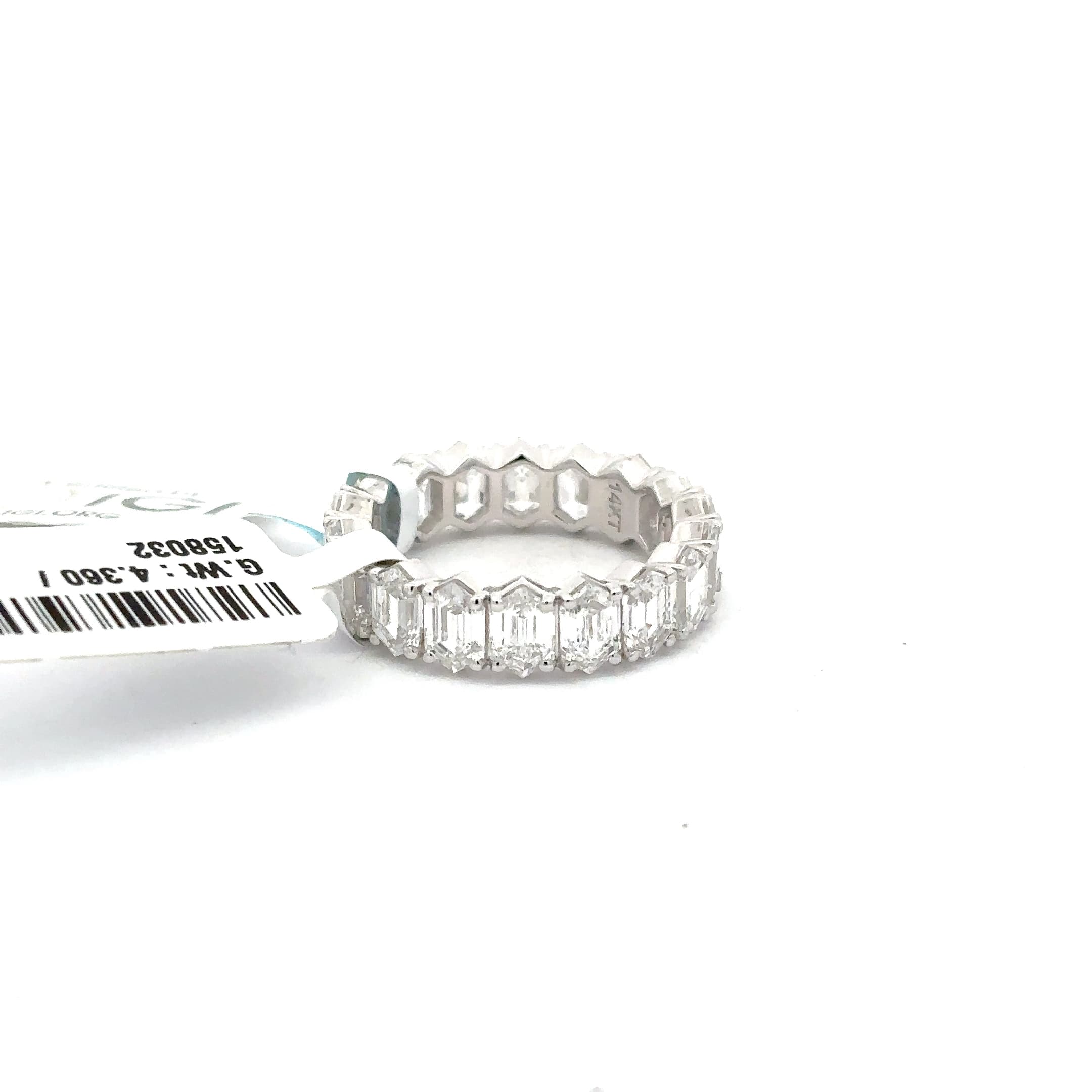 White Gold Emerald-Cut Diamond Eternity Ring 5