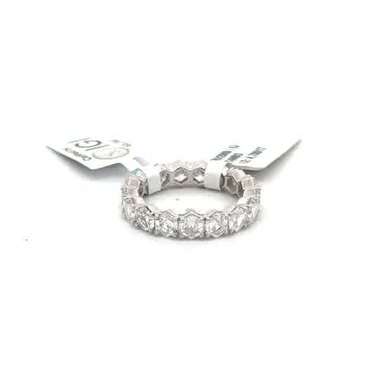 Geometric Diamond Eternity Band in White Gold