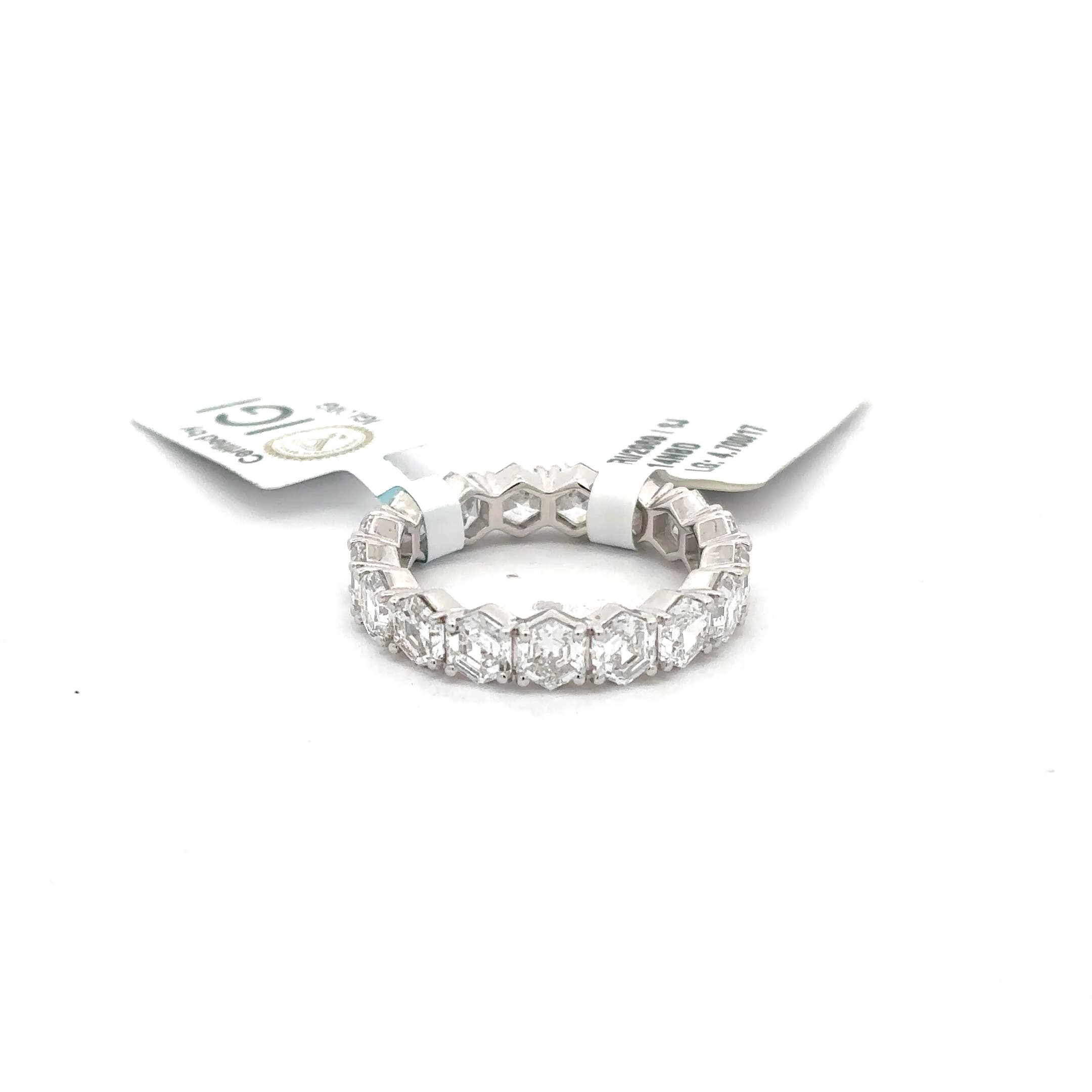 Geometric Diamond Eternity Band in White Gold 2