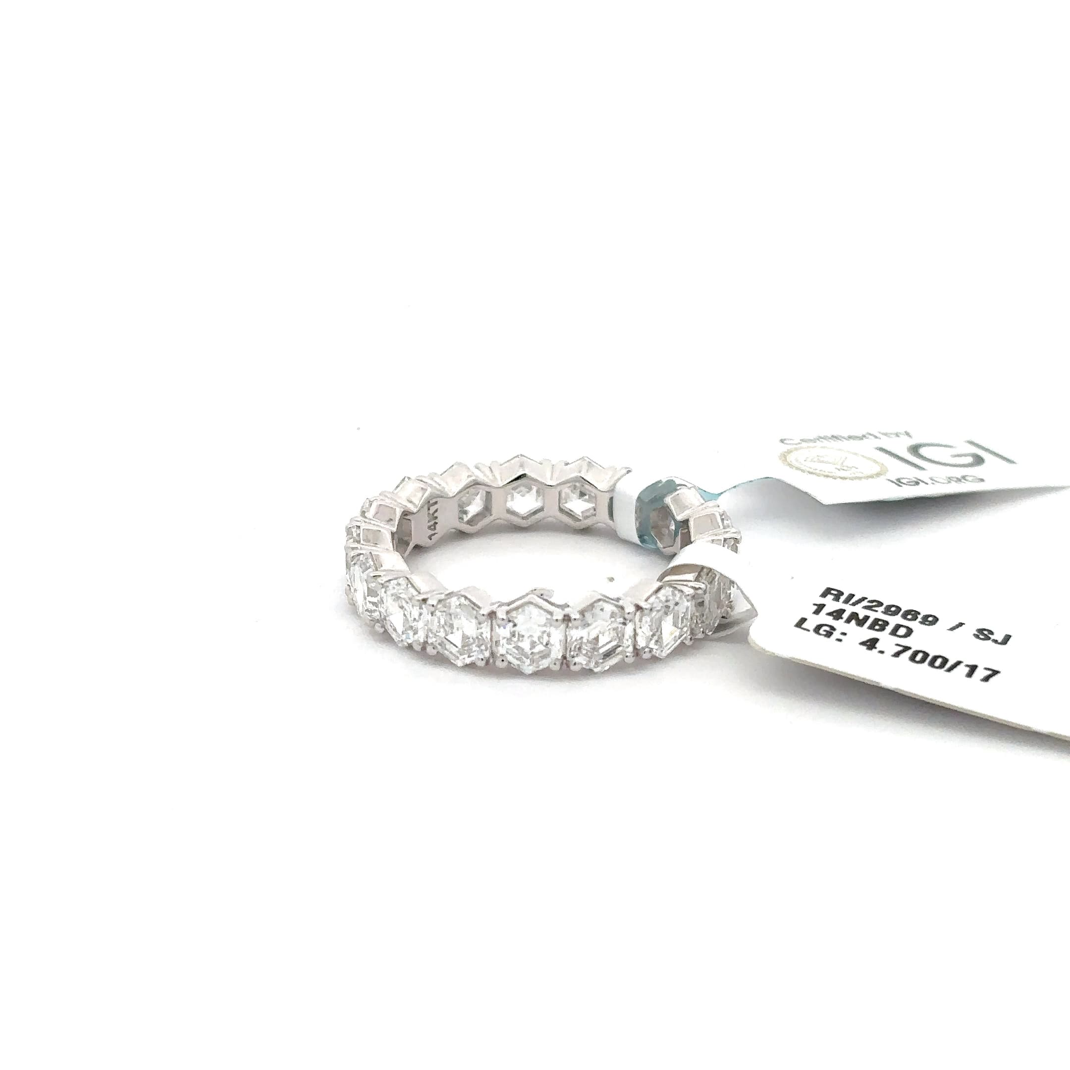 Geometric Diamond Eternity Band in White Gold 3
