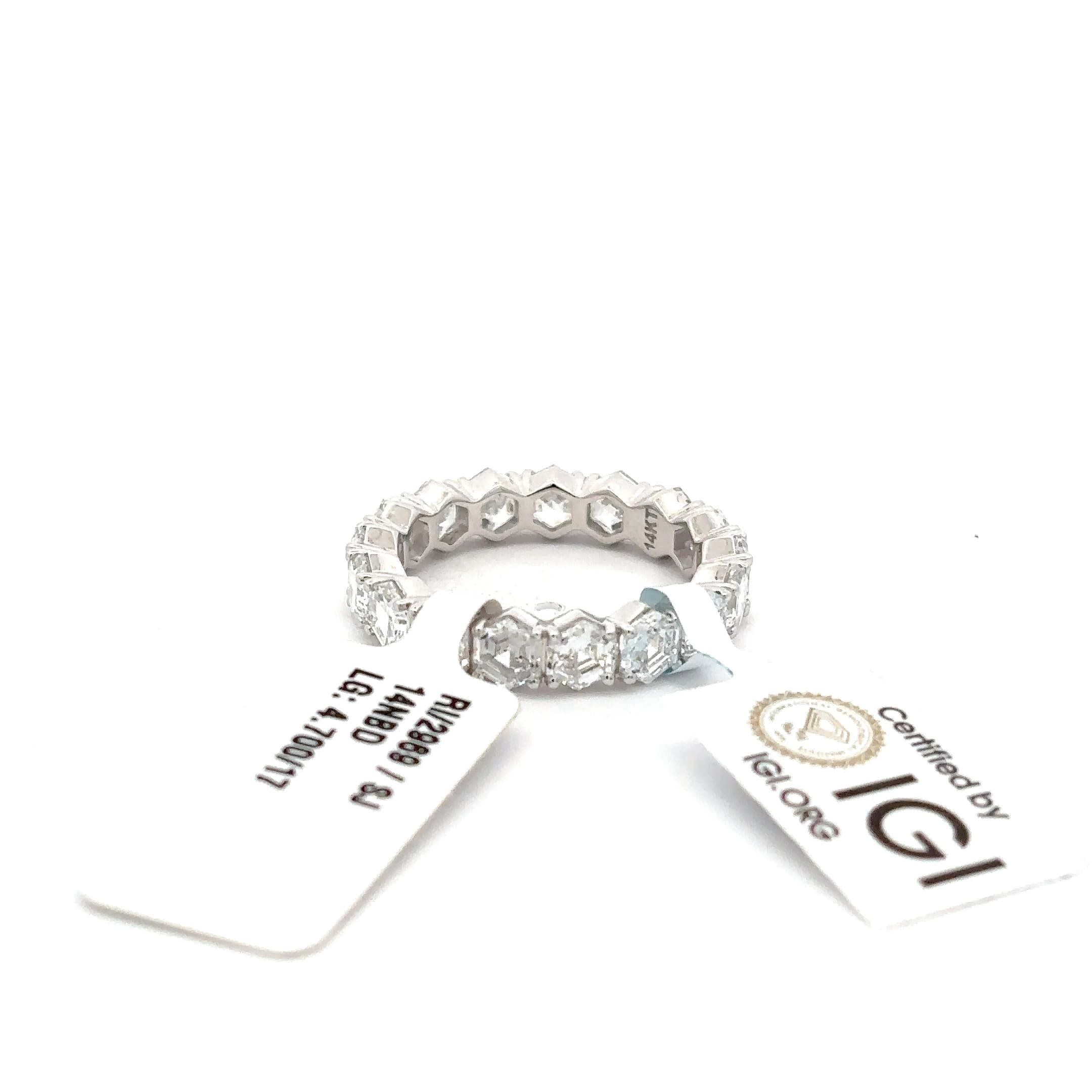 Geometric Diamond Eternity Band in White Gold 4