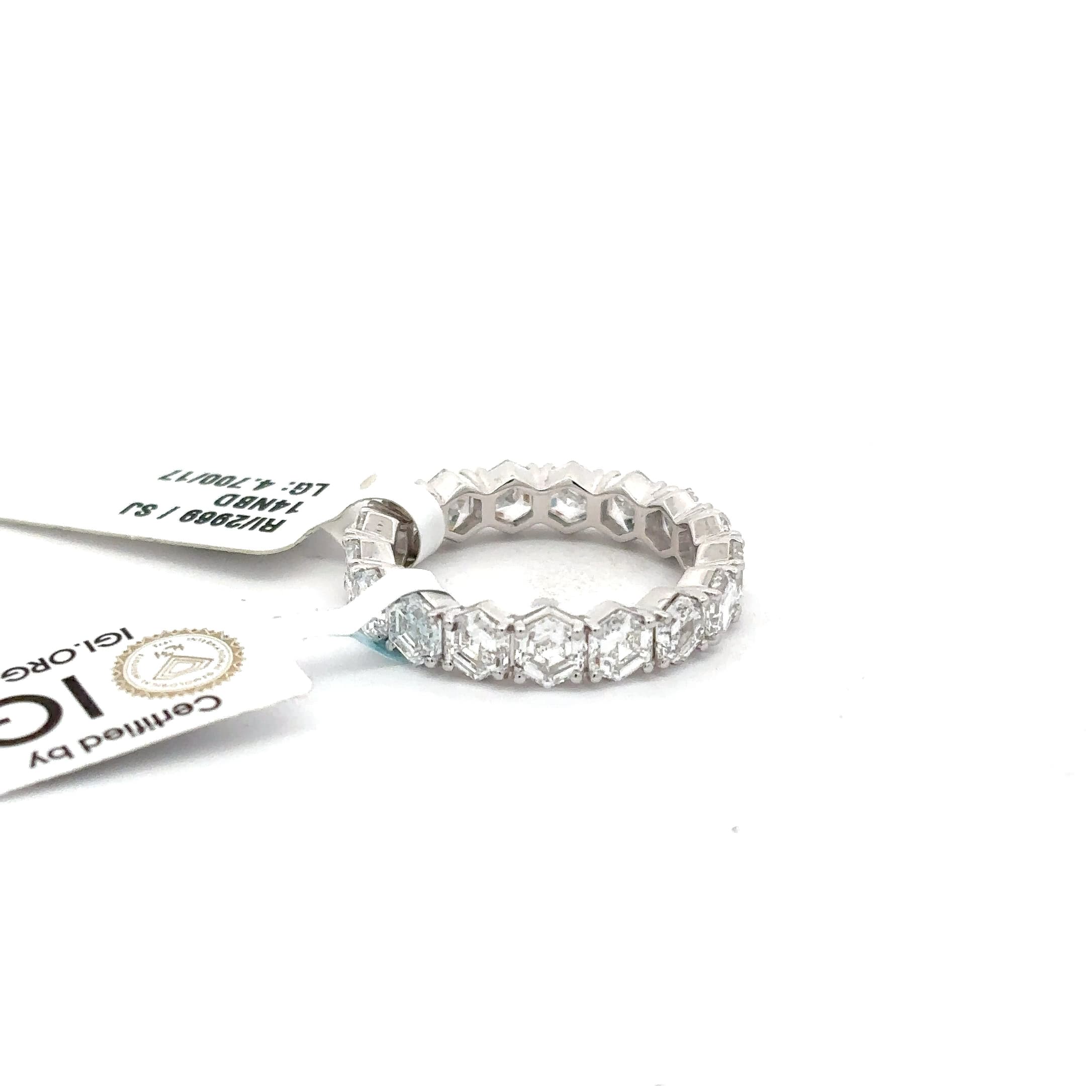 Geometric Diamond Eternity Band in White Gold 5