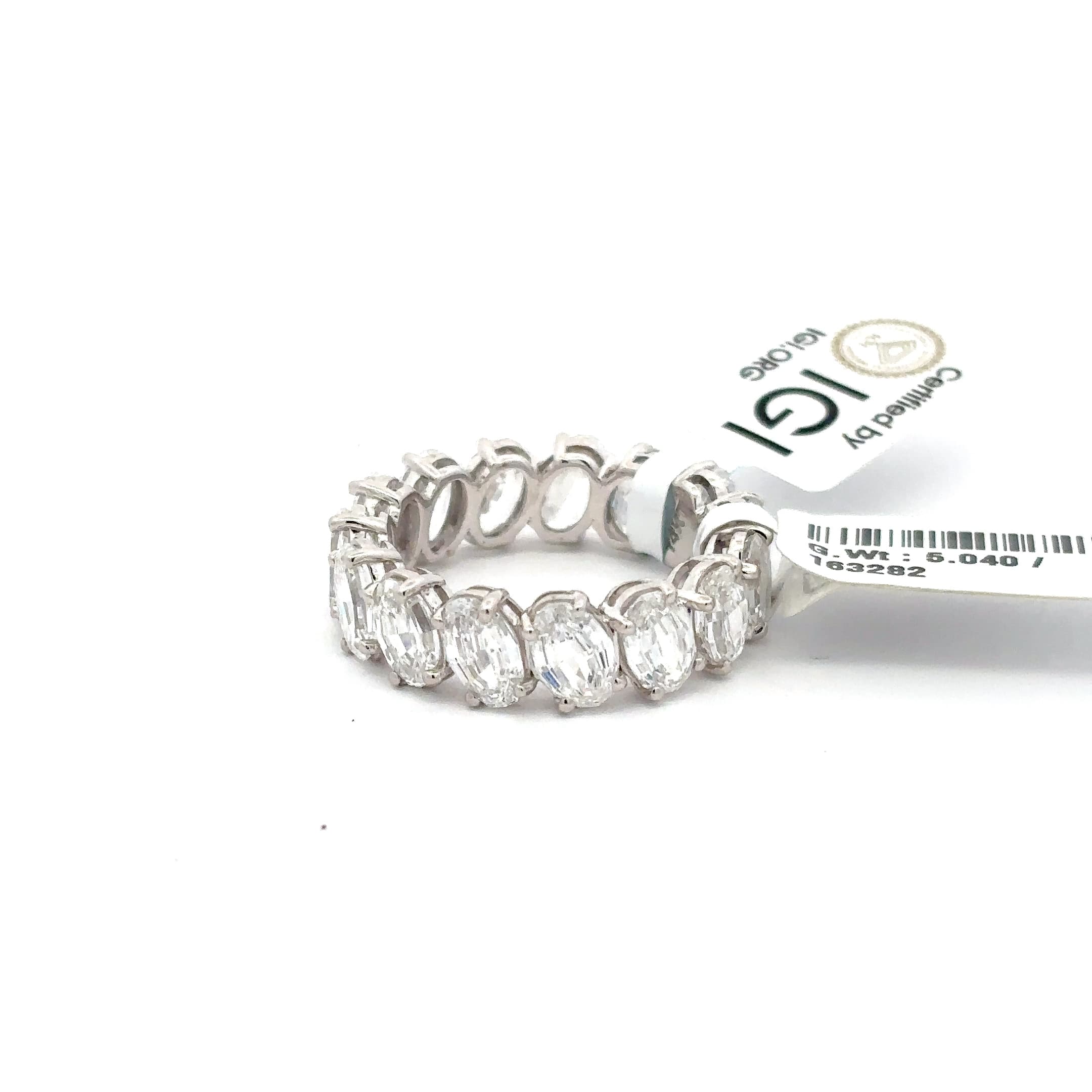 Oval Cut Diamond Eternity Ring in White Gold 3