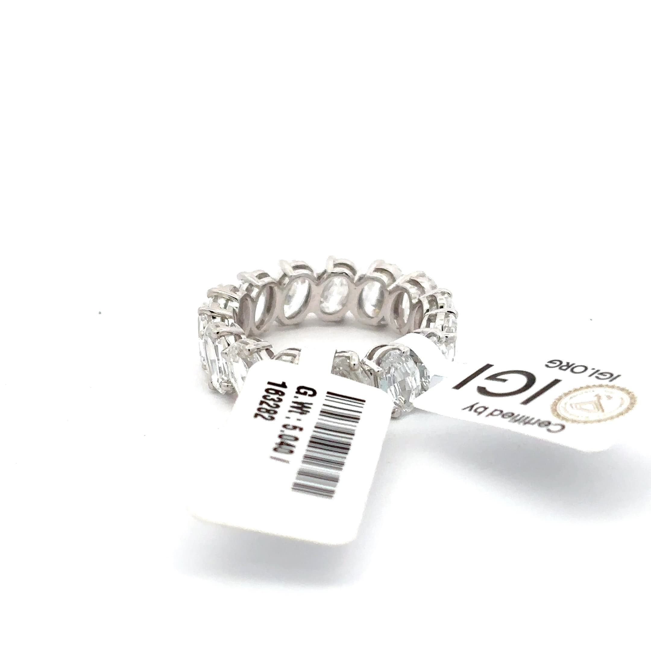 Oval Cut Diamond Eternity Ring in White Gold 4